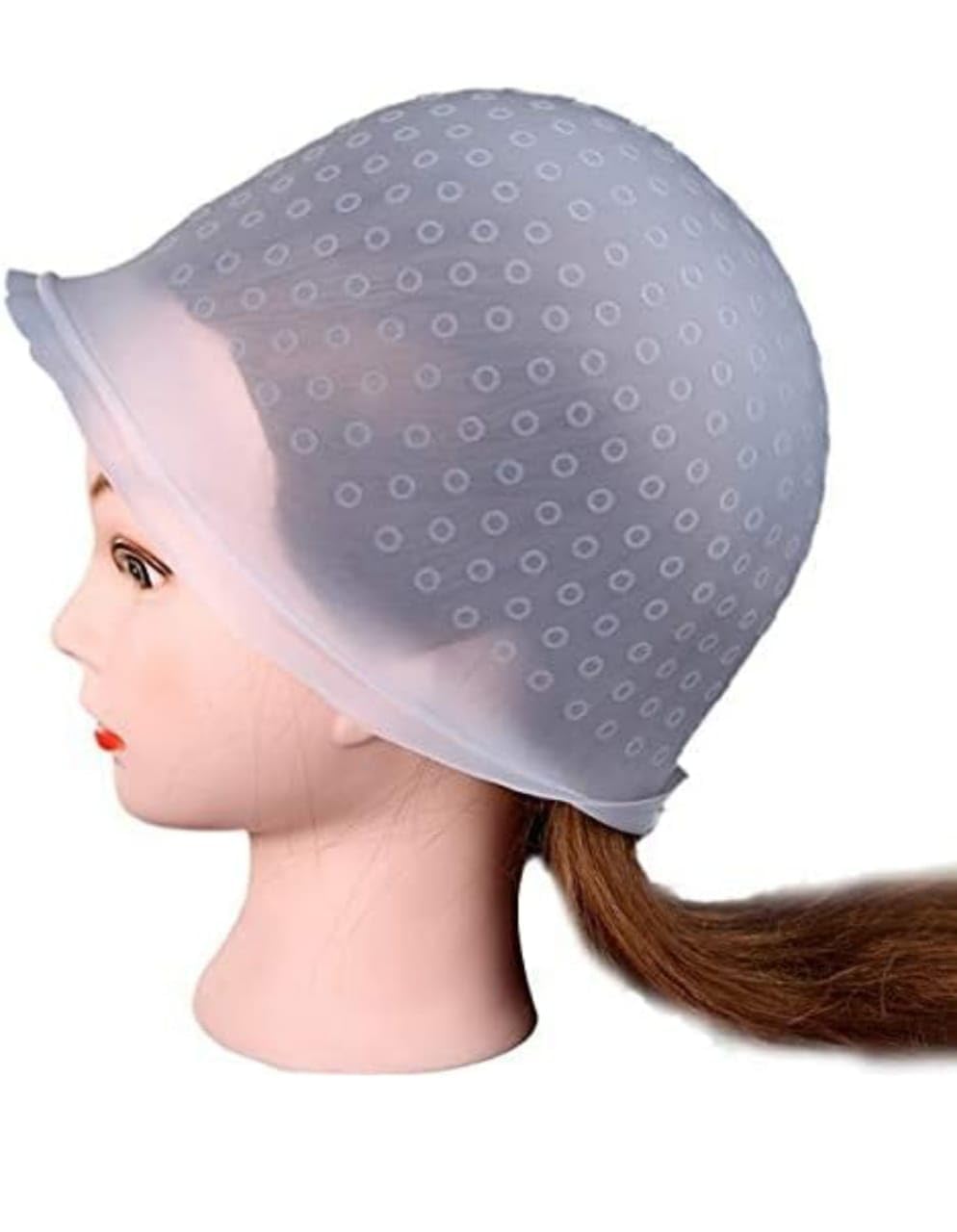 SHISHI Reusable Silicone Hair Highlighting Cap for Professional Salon & DIY Coloring - Transparent (Pack of 1) | Perfect for Balayage, Foil Highlights & At-Home Hair Treatments