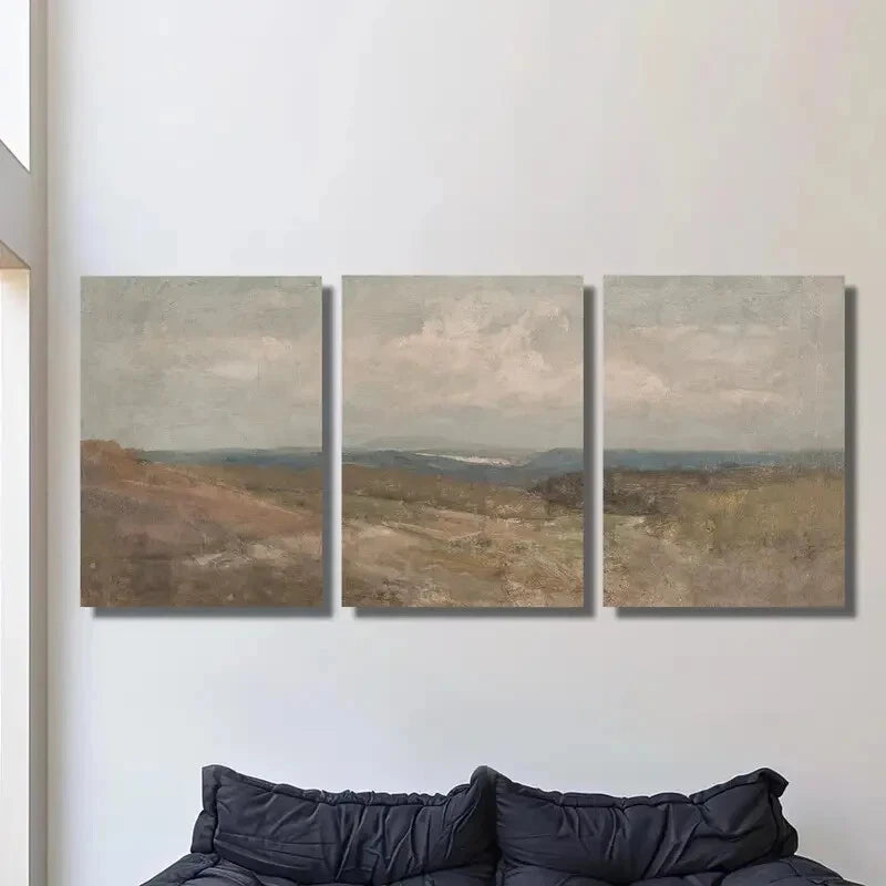 3-Piece Vintage Beach Painting Set - Seascape Metal Wall Art Prints Ready to Hang - Perfect for Living Room, Bedroom & Coastal Home Decor