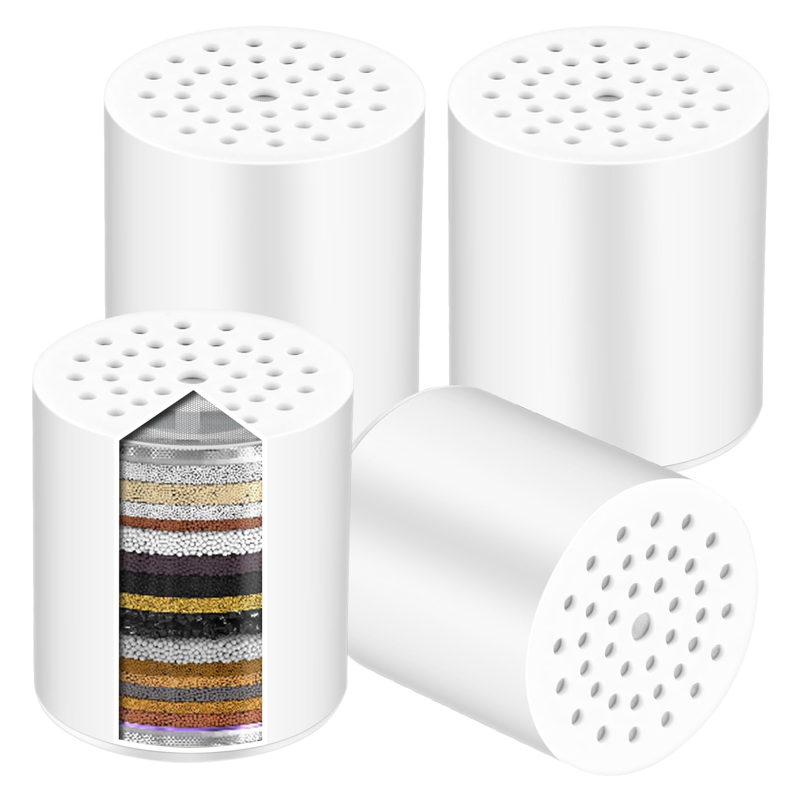 20-Stage Vitamin C Shower Filter Cartridge Replacement for Hard Water - 4 Pack by Cenipar | Removes Chlorine, Heavy Metals & Impurities | Perfect for Dry Skin, Hair Care & Sensitive Skin in Bathrooms