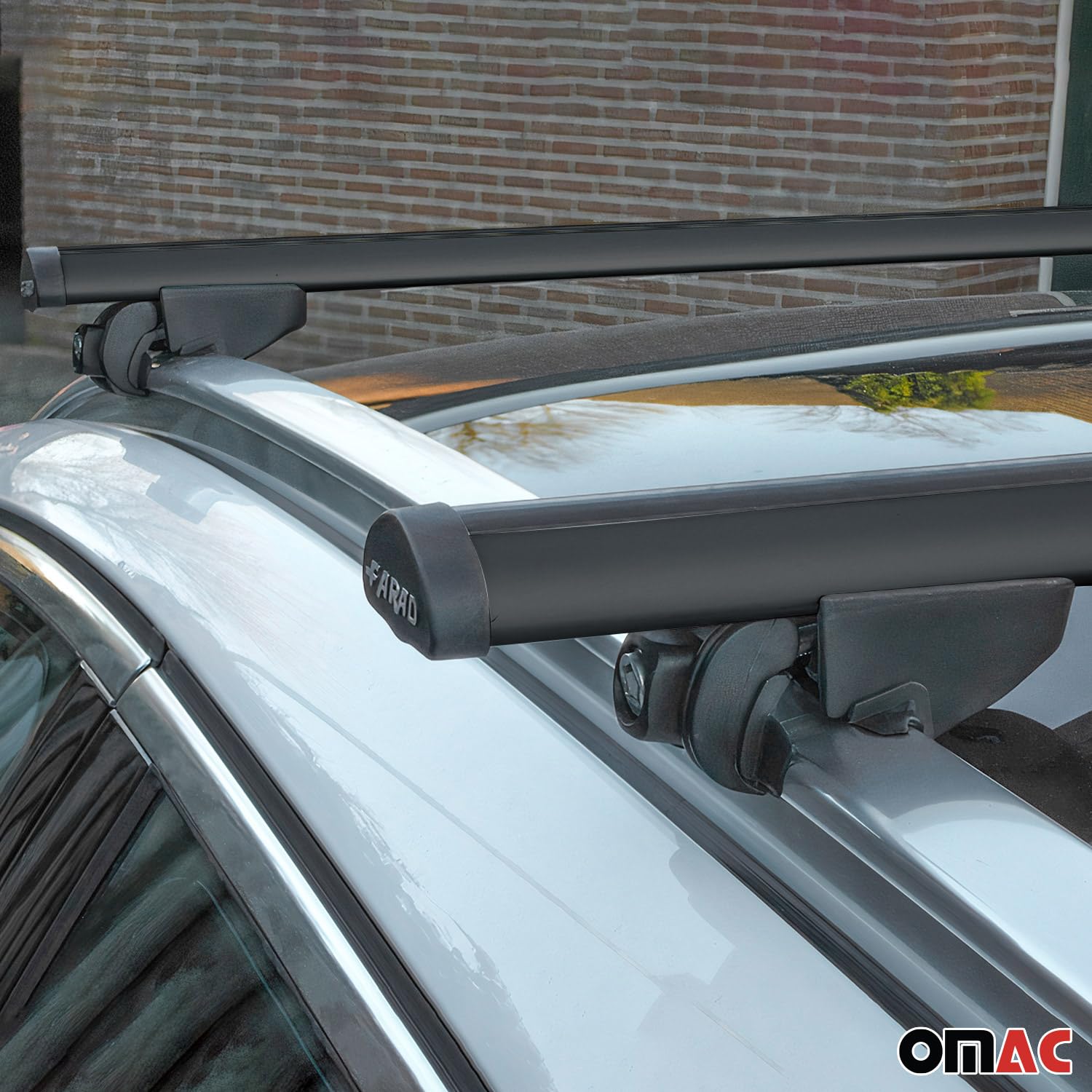 OMAC 220 Lbs Capacity Aluminum Roof Rack Cross Bars for BMW X5 F15 (2014-2018) - Heavy Duty Black Luggage Carrier - Perfect for Road Trips, Camping & Outdoor Adventures
