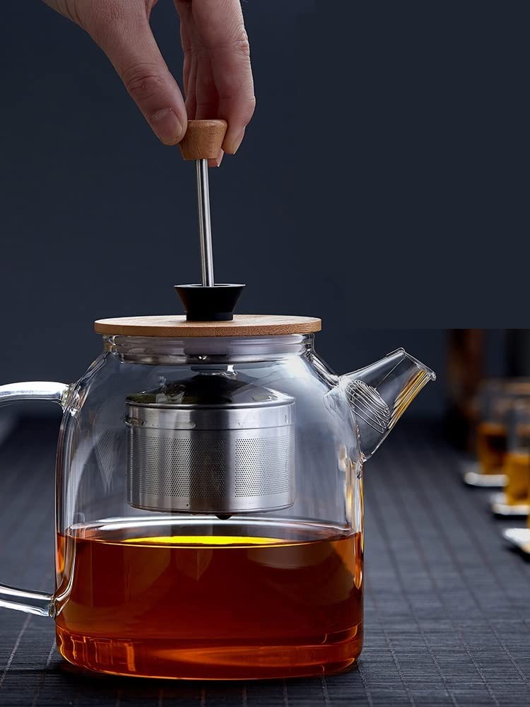 Premium Thickened Glass Teapot Set - 1600ML High Temperature Resistant, Anti-Burst with Stainless Steel Filter - Perfect for Home Tea Brewing, Office Use & Gift Giving