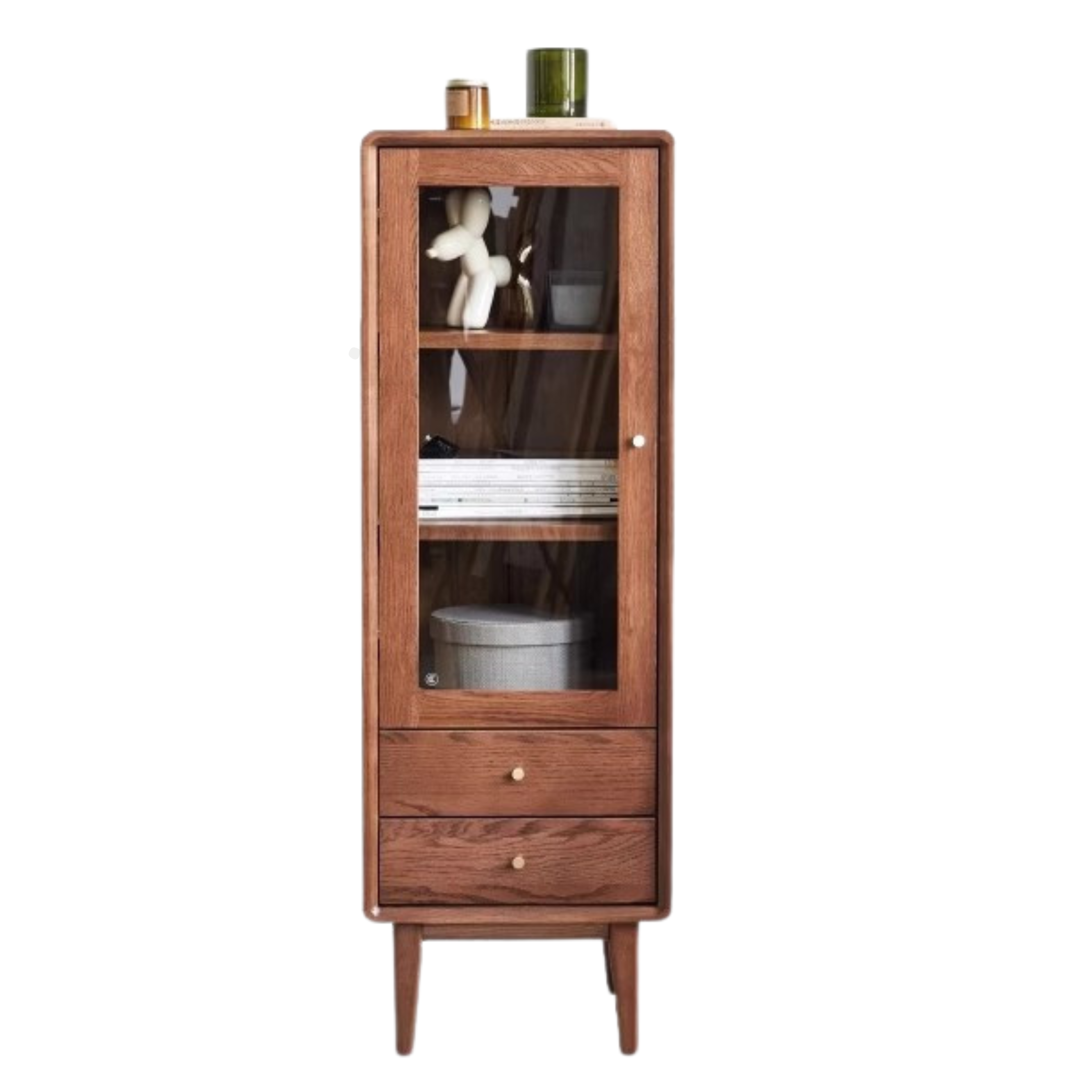 Solid Oak Wood Side Cabinet - Rustic Storage Cabinet for Living Room, Bedroom, or Entryway - Perfect for Organizing Books, Decor & Essentials