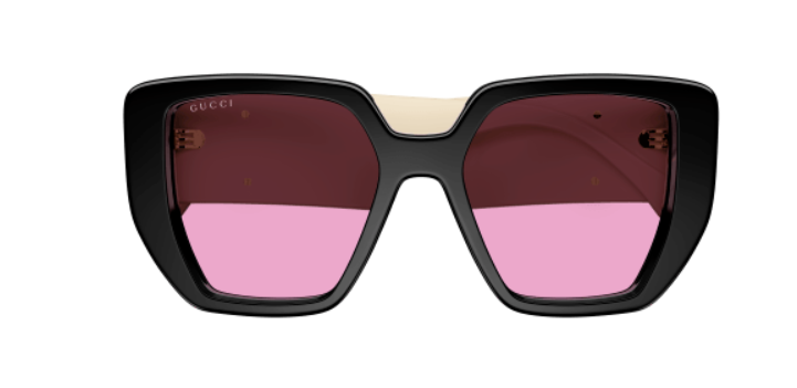 Gucci GG 0956S 002 Black/Ivory Oversized Square Women's Sunglasses - Luxury Fashion Sunglasses for Women, UV Protection, Trendy Square Frame - Perfect for Beach, Driving & Summer Outfits