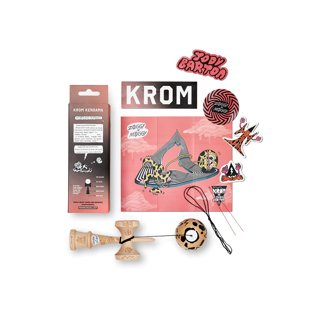 Krom Zoggy n' Moggy Kendama Gridball - Premium Japanese Skill Toy for Hand-Eye Coordination - Perfect for Office Stress Relief & Street Performance
