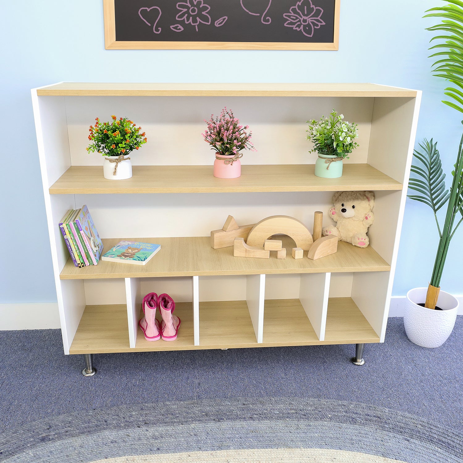 Elevated™ Cubby and Shelf Cabinet WB1952 - Stylish Storage Organizer for Home, Office, and Kids Room - Perfect for Books, Toys, and Decorative Display