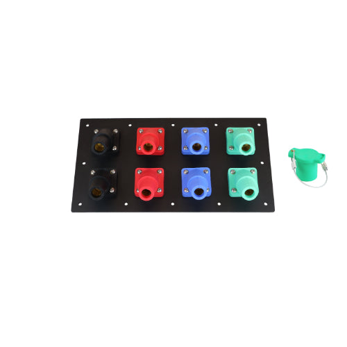 800 Amp Female Threaded Post 8 Position CAM Lock Panel - Heavy Duty Electrical Power Distribution Panel for Industrial Equipment & Data Centers