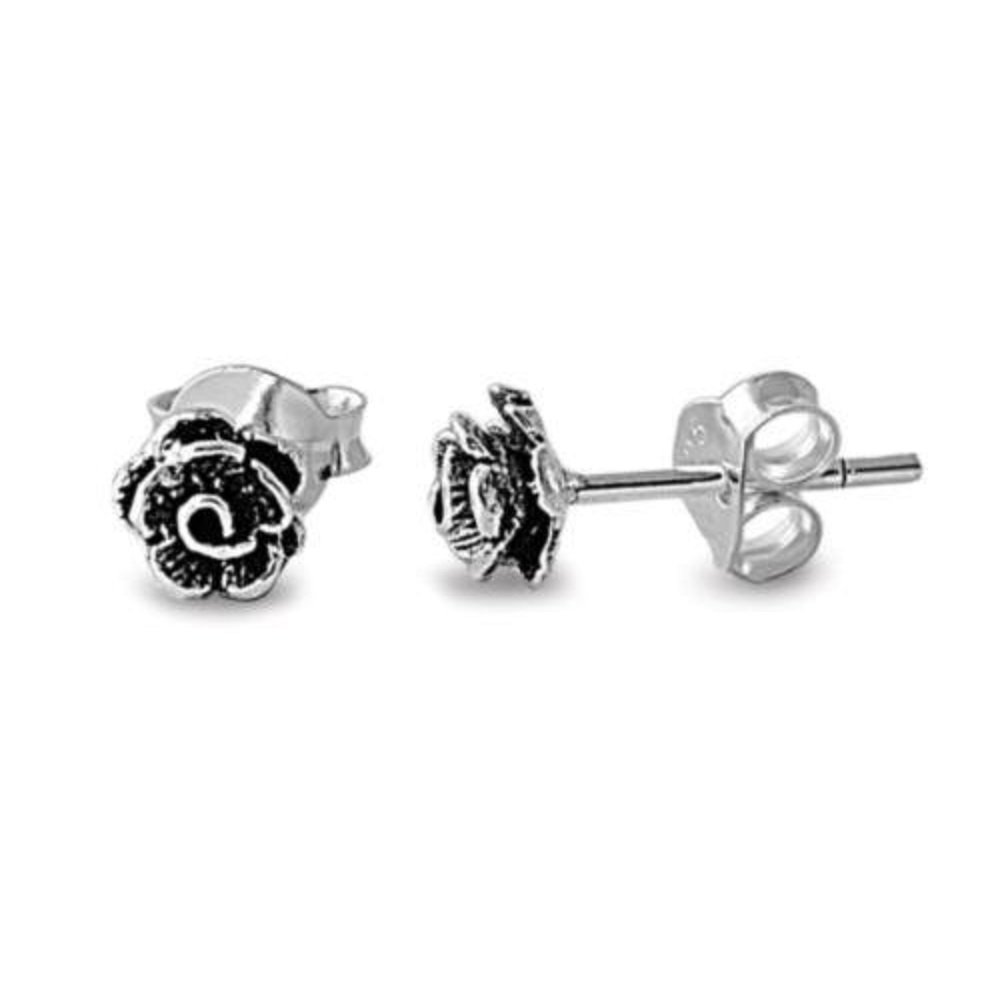 Sterling Silver Rose Stud Earrings for Women - Dainty Floral Jewelry Gift for Her - Perfect for Valentine's Day, Anniversary & Everyday Wear