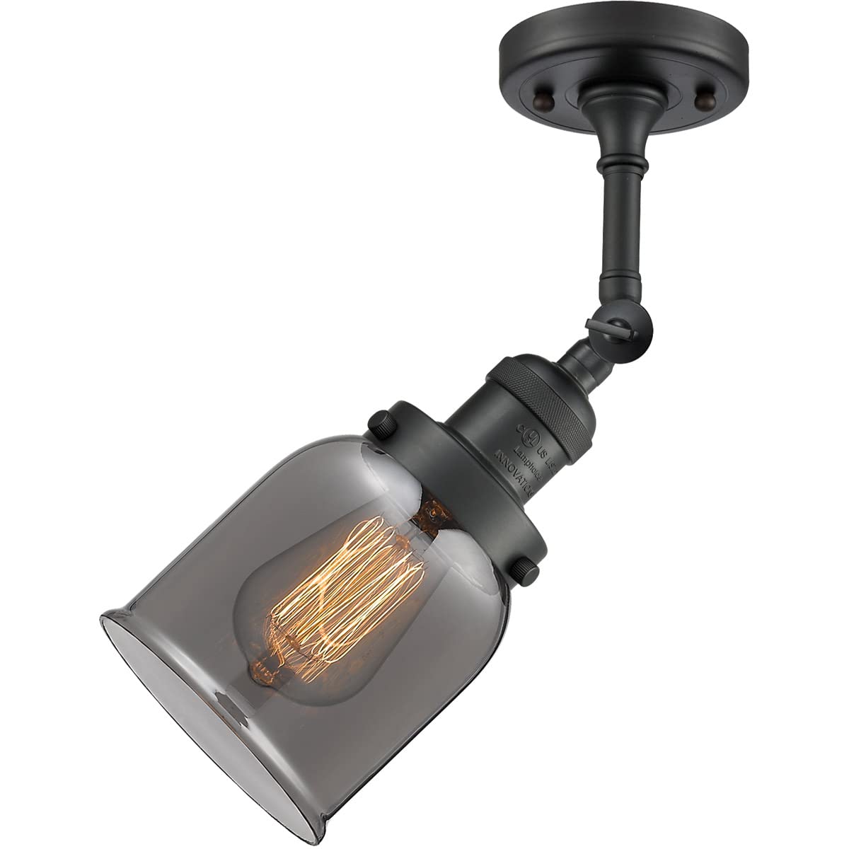 Innovations INNO203-BK-G53-LED Black LED Wall Sconce Light Fixture - Modern Indoor/Outdoor Lighting for Bedroom, Hallway, Patio & Porch