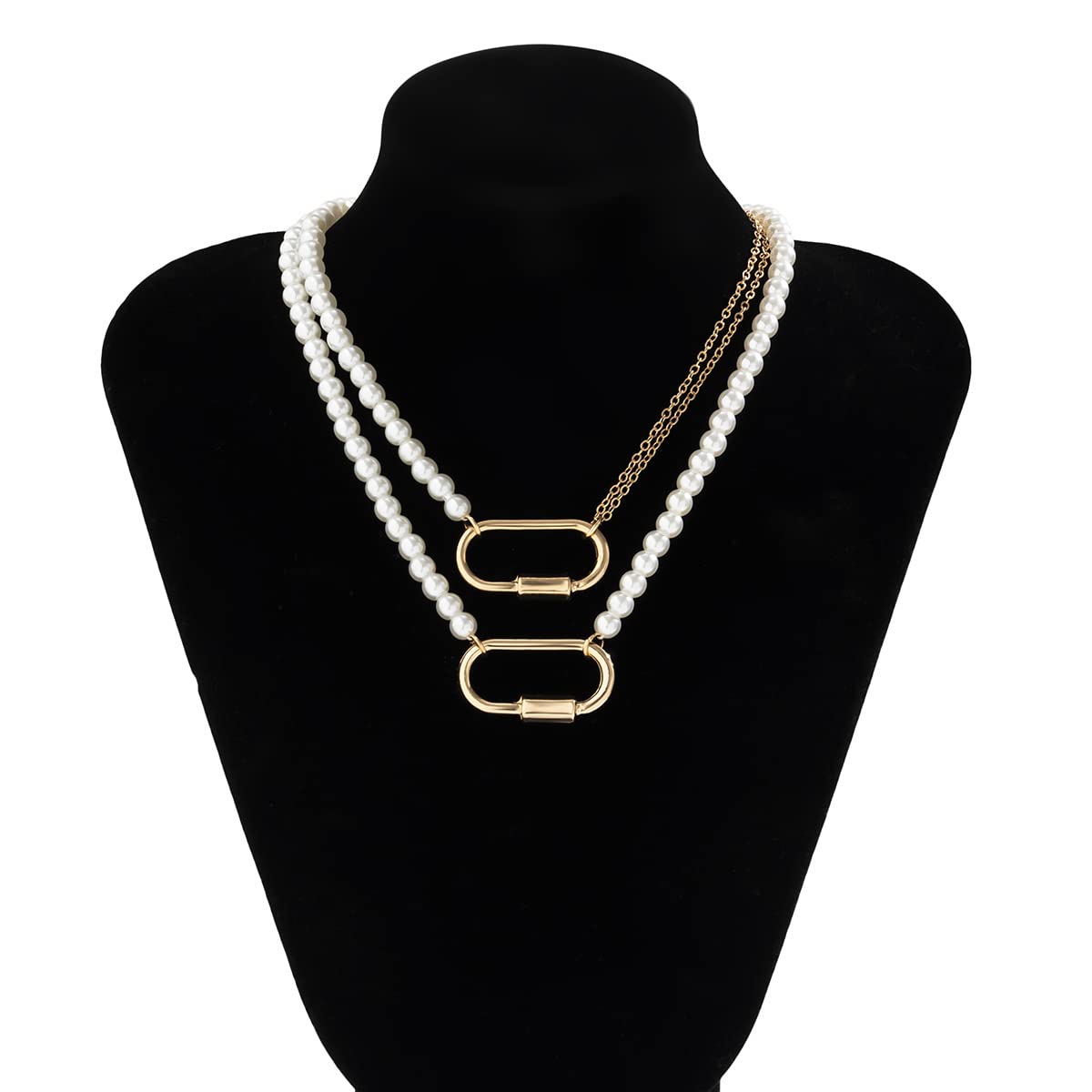 Bohemian Pearl Choker Necklace Set for Women - Gold Y2K Style