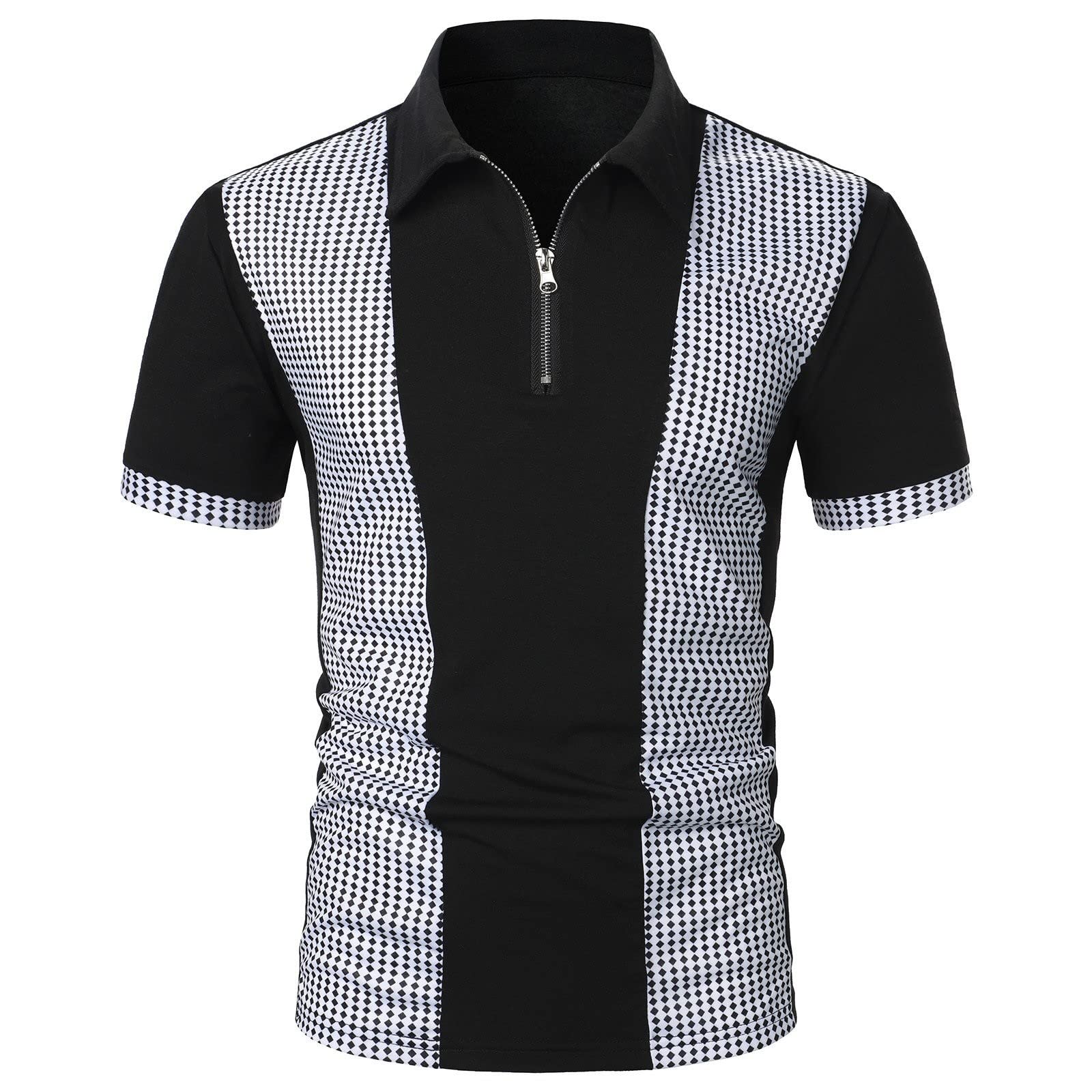 Men's Casual Short Sleeve Shirt - Summer Crewneck Work Shirts for Office & Outdoor