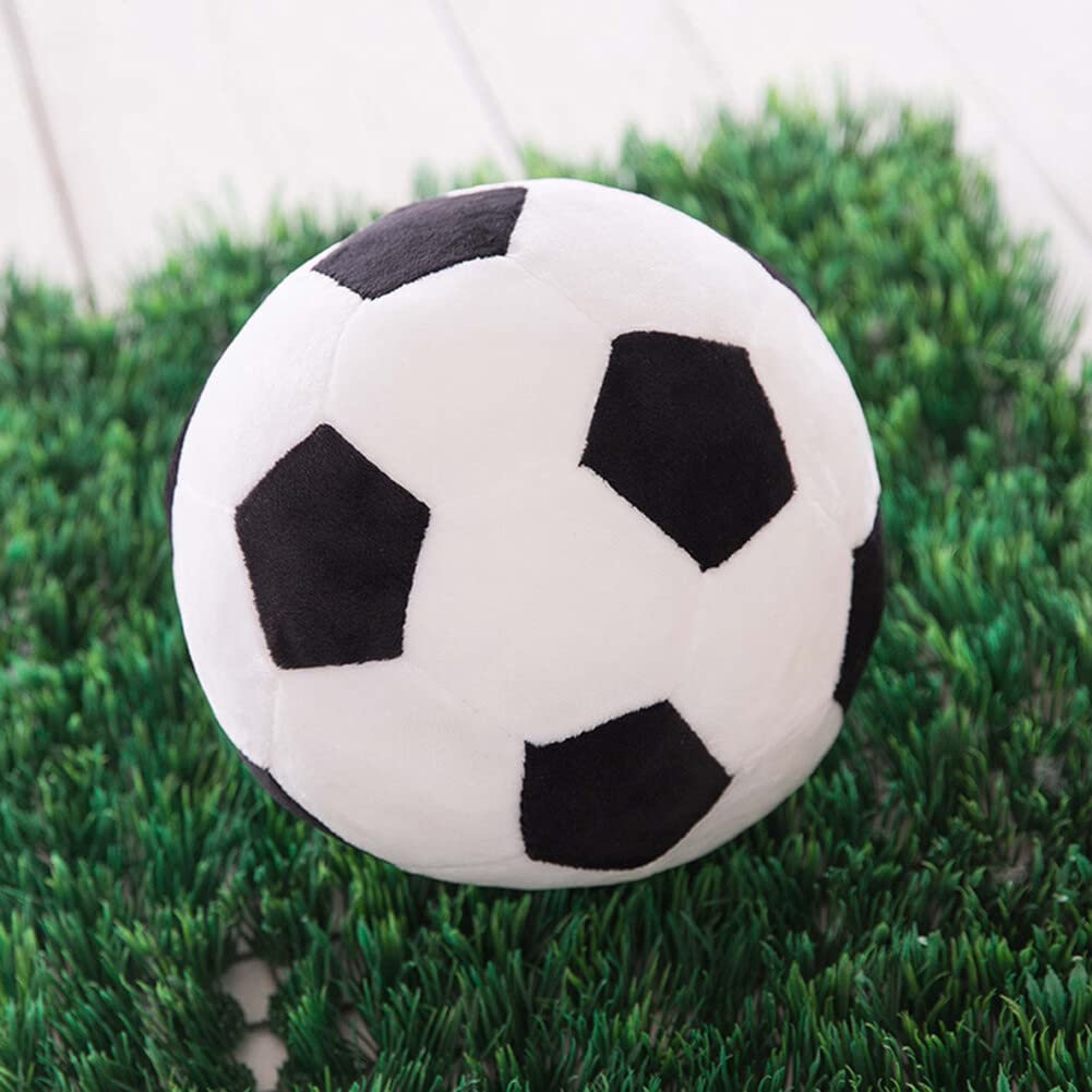 Soft Plush Soccer Ball Toy - 22cm Cushy Football Pillow, Fluffy Sports Ball Gift for Kids Room Decor & Playtime Fun | Perfect for Bedroom, Nursery, and Game Day Decorations