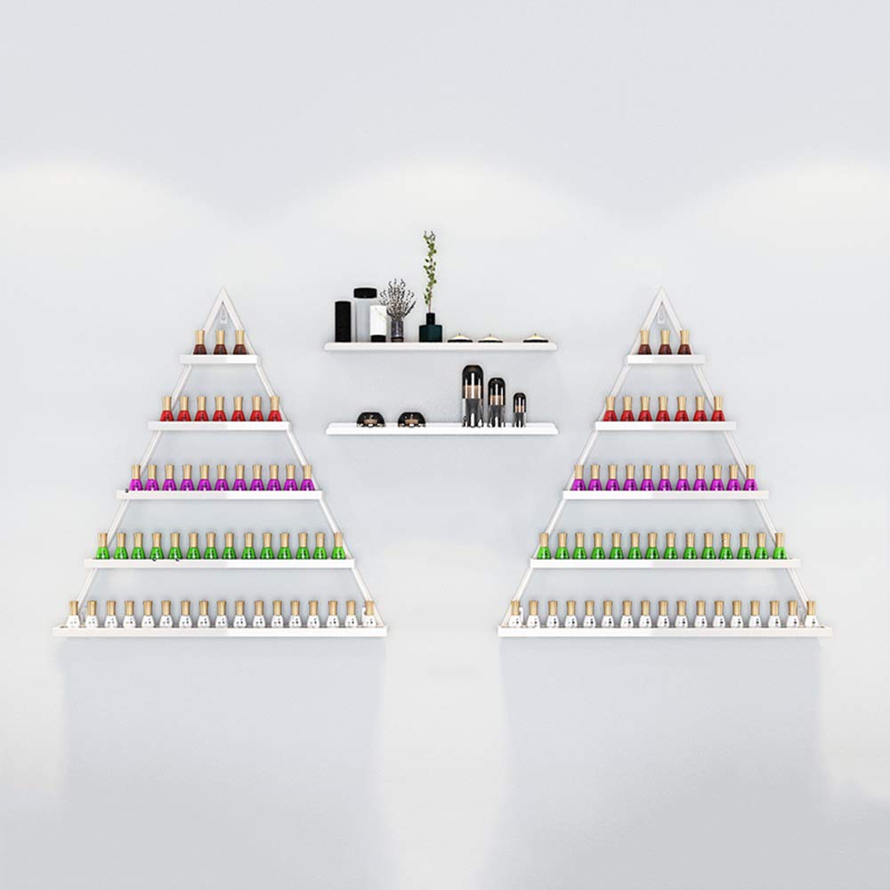 5-Tier Wall Mounted Metal Nail Polish Display Rack - Salon Cosmetic Organizer for Perfume, Lipstick & Essential Oils - Perfect for Salon, Spa & Home Beauty Organization