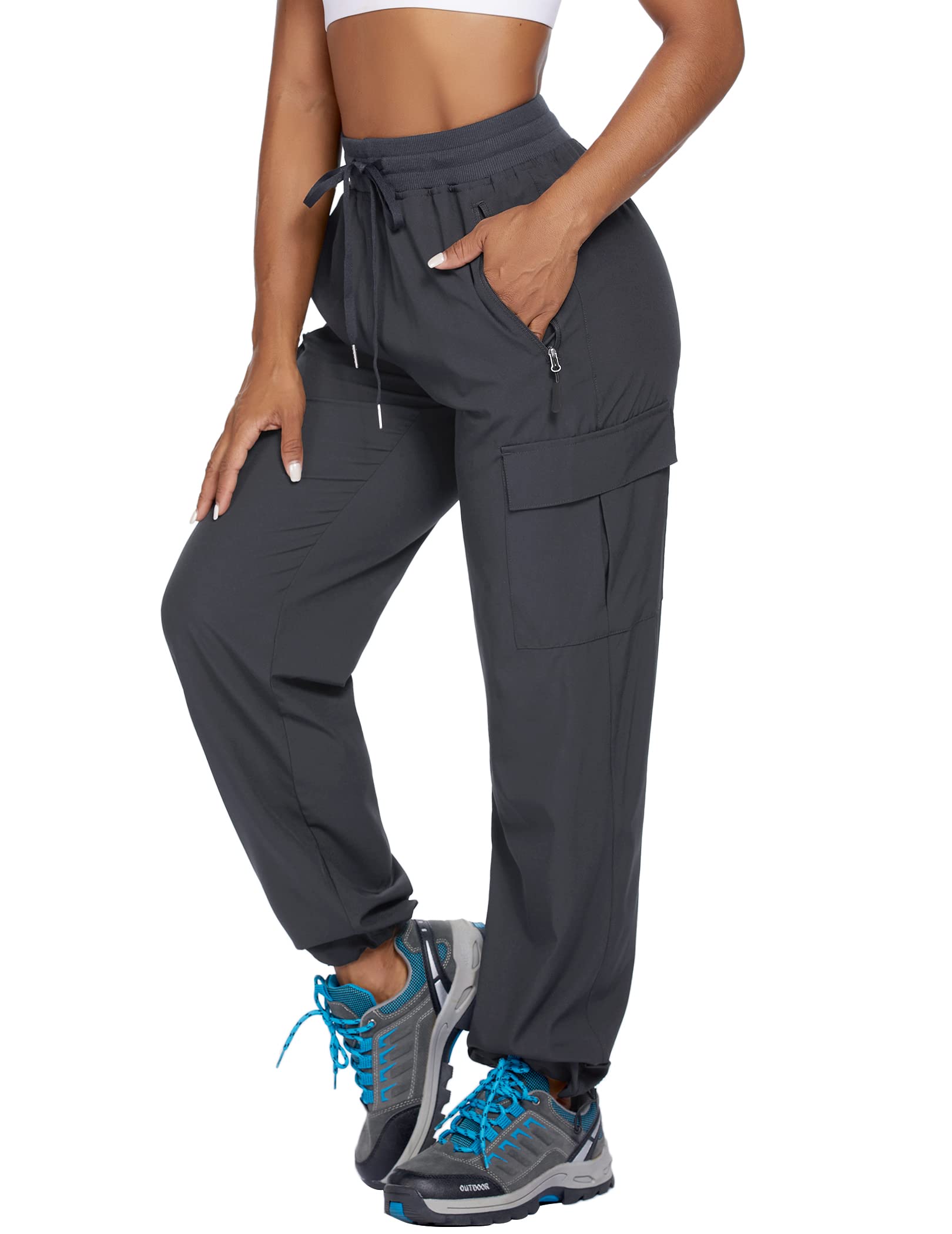 Women's Cargo Joggers - Lightweight Quick-Dry Hiking Pants with Zipper Pockets (S-XXL) | Water-Resistant Outdoor Activewear for Hiking, Camping & Travel
