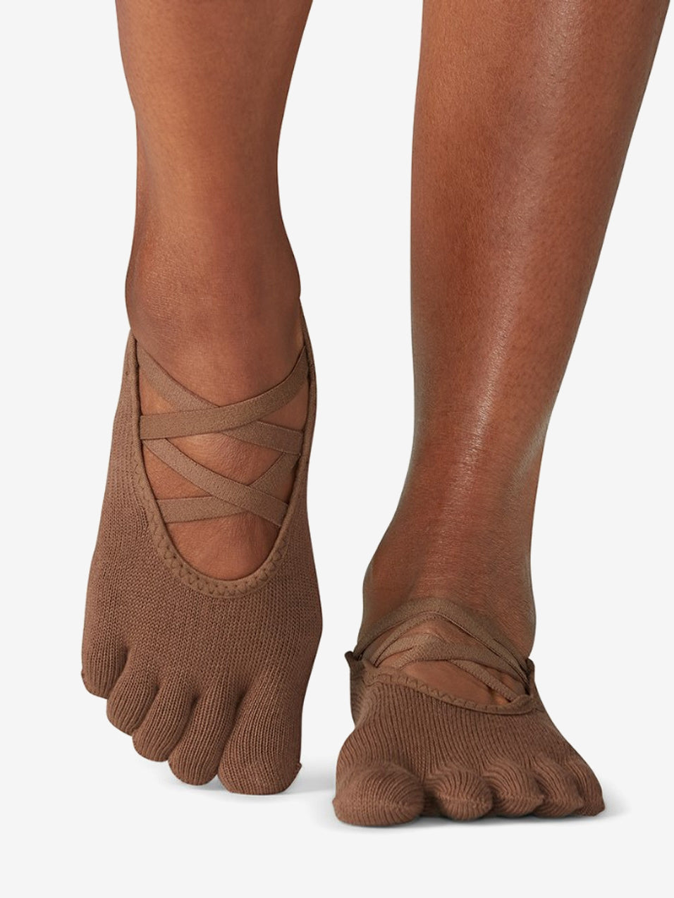 Toesox Full Toe Elle Grip Socks - Non-Slip Yoga & Pilates Socks for Women - Barefoot Workout, Dance, and Barre Performance - Naked Color