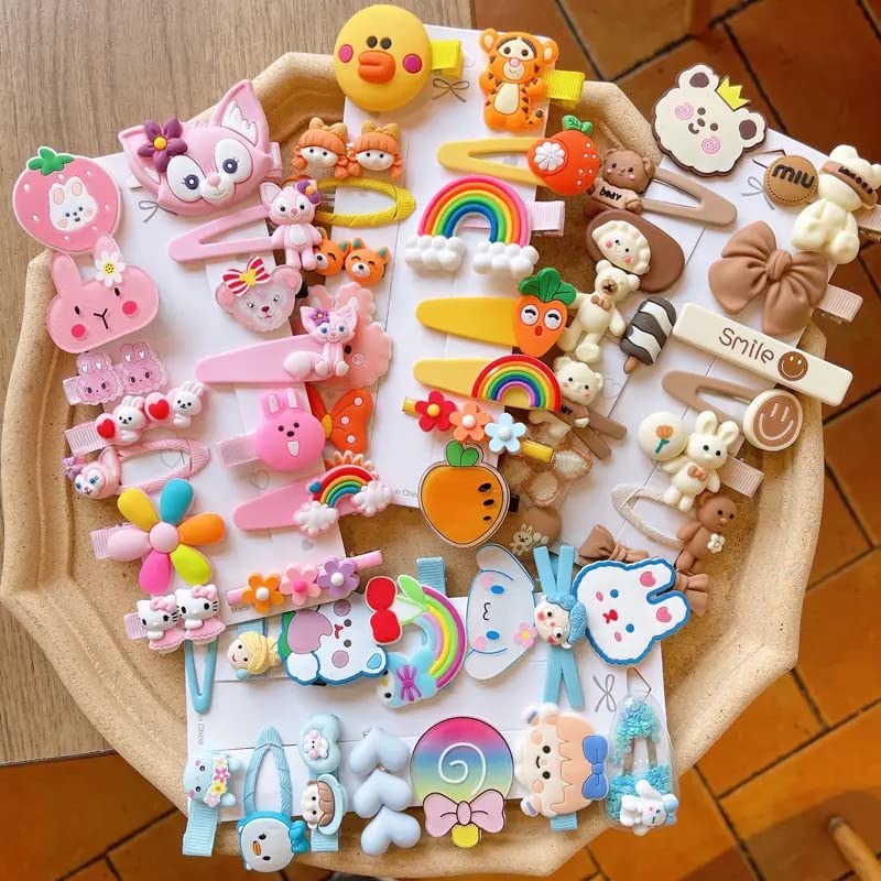 **DIVERSA Unicorn Hair Clips for Girls - Rainbow Cute Hair Accessories, Barrettes, Small Hair Pins for Toddlers, Teens, Kids (14-Piece Pack, Random Designs) - Perfect for Parties, School, and Everyday Wear**