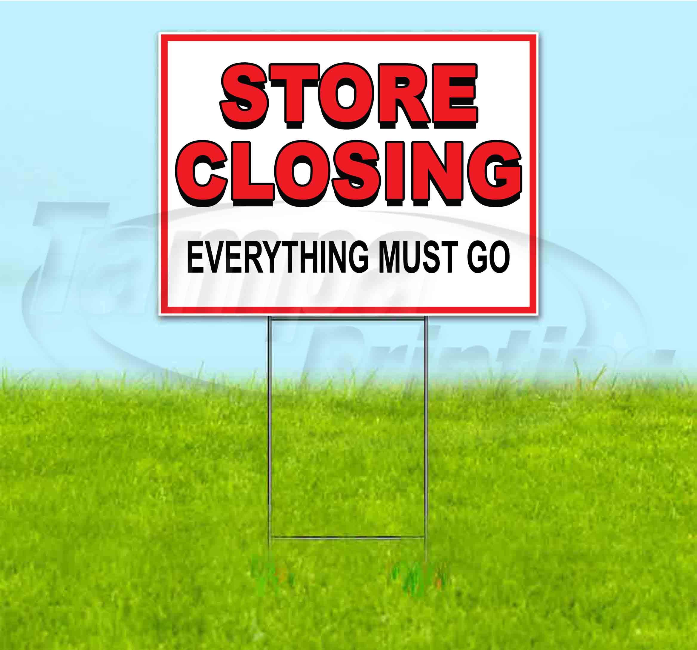 Store Closing Sale Yard Sign 18x24 Inches - Heavy Duty Metal Stake Included | Bulk Discounts & Multi-Packs Available | Perfect for Liquidation Sales, Moving Out Promotions & Business Closures