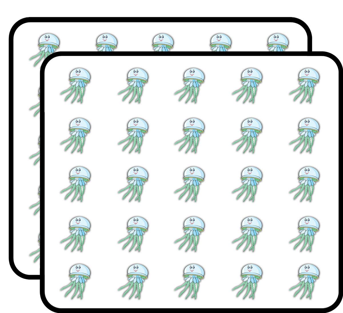 50 Pack Cartoon Smiling Jellyfish Stickers - Waterproof Vinyl Decals for Scrapbooking, Bullet Journals, DIY Crafts, Kids Art Projects, Home Decor & School Supplies | Perfect for Planners, Calendars, Albums & Gift Wrapping