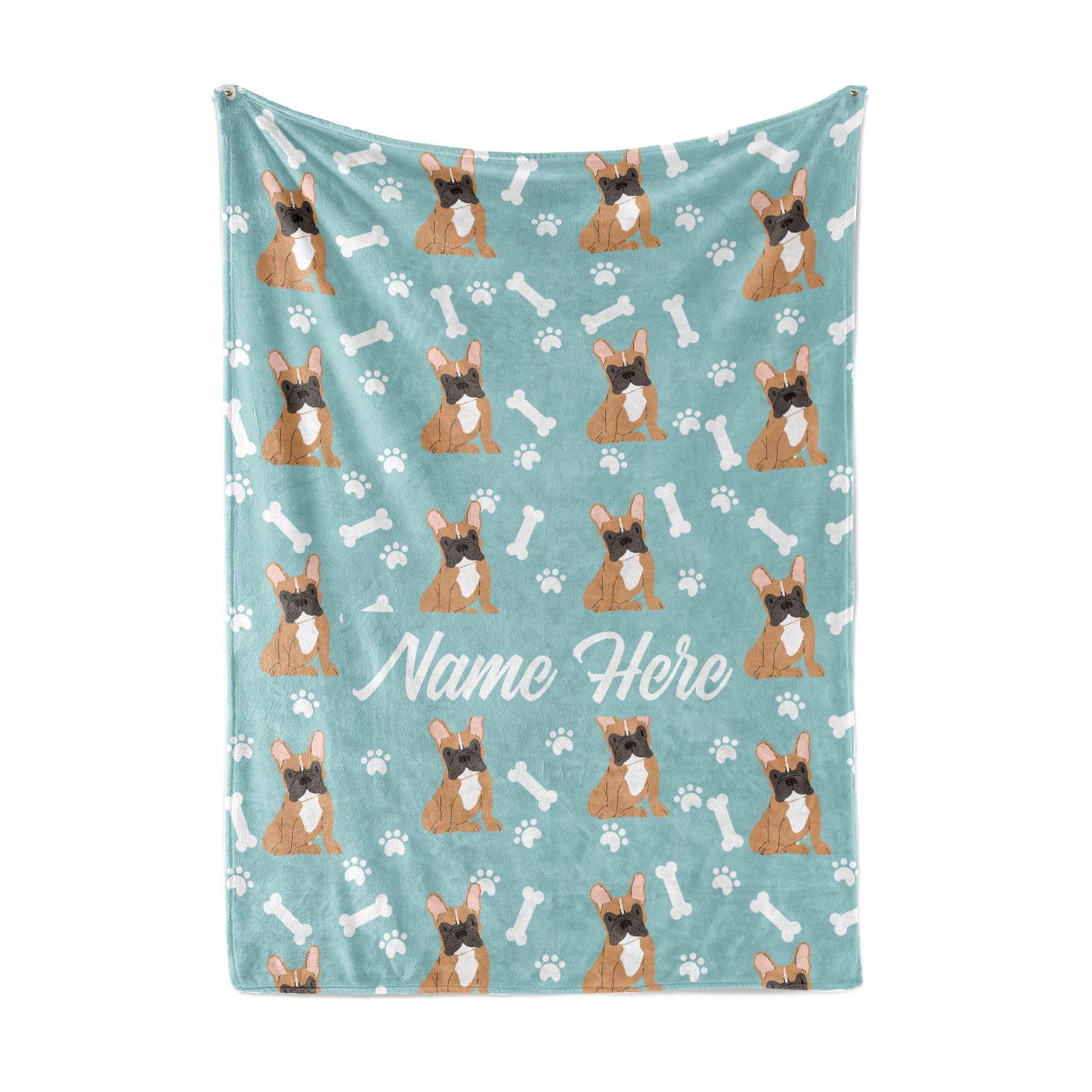 Custom Personalized Fleece & Sherpa Pet Blanket for French Bulldogs - Cozy Throw for Men, Women, Kids & Babies | Perfect Dog Mom Dad Gift for Bedtime, Couch & Travel Use