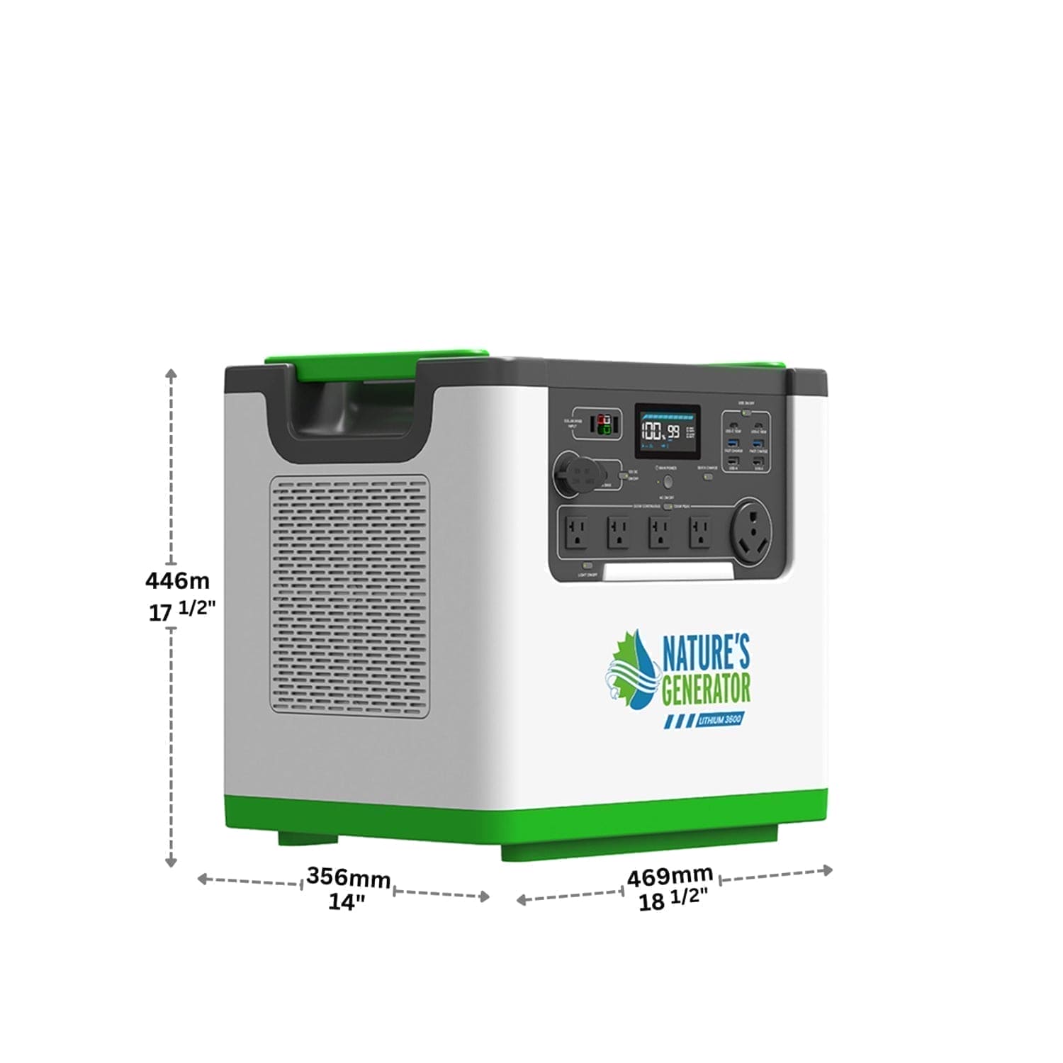 Nature's Generator Lithium 3600 Portable Power Station - 3600Wh Solar Generator for Home Backup, Camping & Outdoor Adventures | Emergency Power Supply for Storms & Blackouts