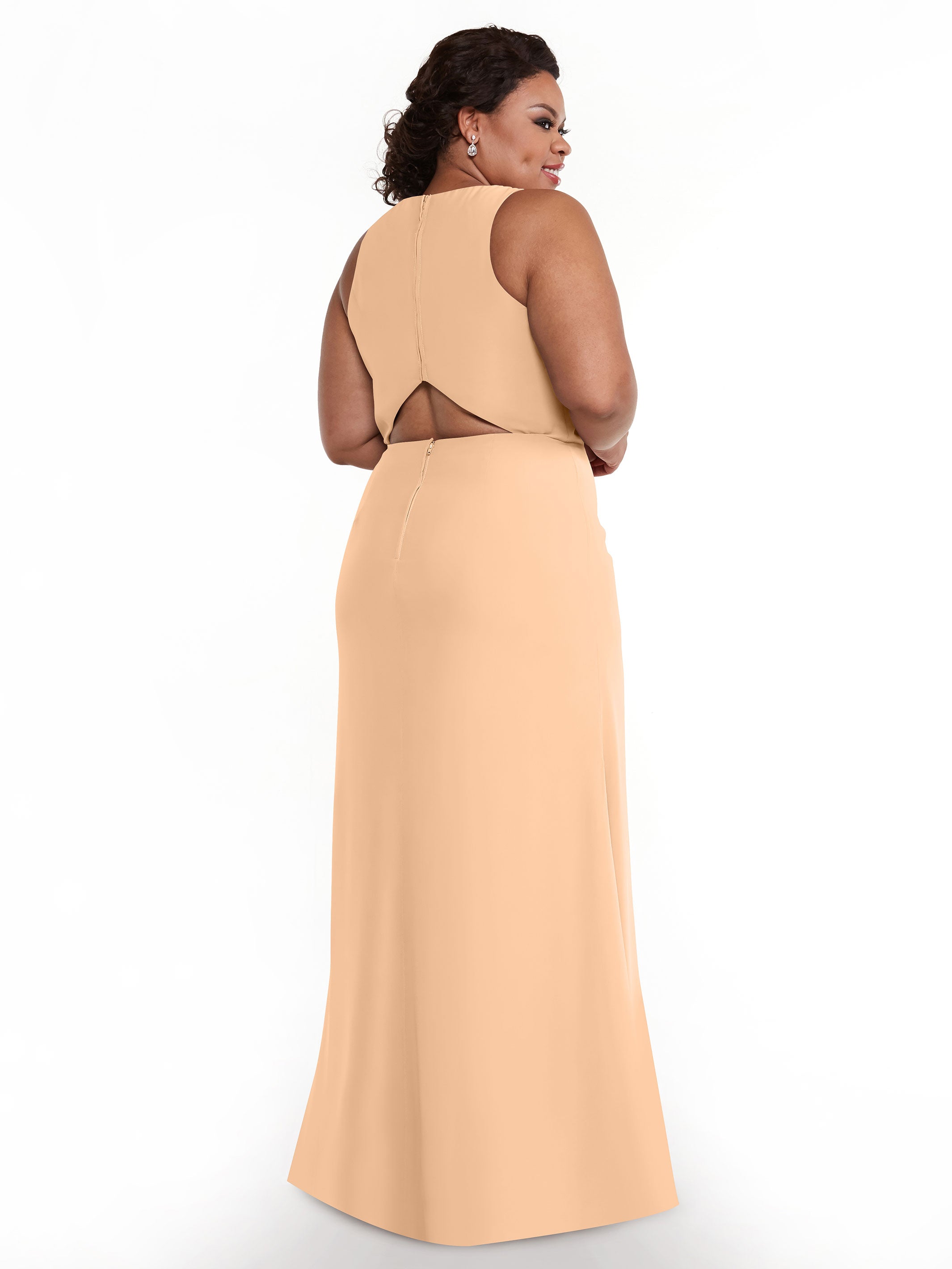 Elegant 80175 Chiffon A-Line Bridesmaid Dress with Plunging Halter Neckline - Perfect for Weddings, Formal Events & Special Occasions