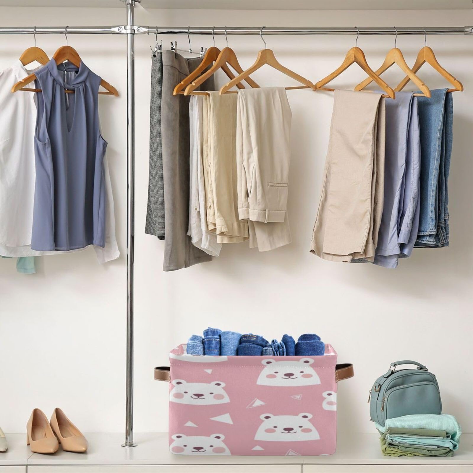 Large Fabric Storage Bins with Handles - Collapsible Organizer for Closet, Shelves & Home | Perfect for Clothes, Toys & Bedroom Storage