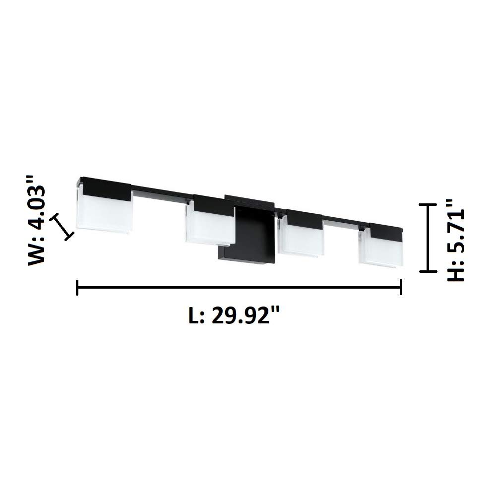 EGLO 4-Light LED Bathroom Vanity Light Fixture - Modern Chrome Finish for Bathroom, Dressing Room & Makeup Area