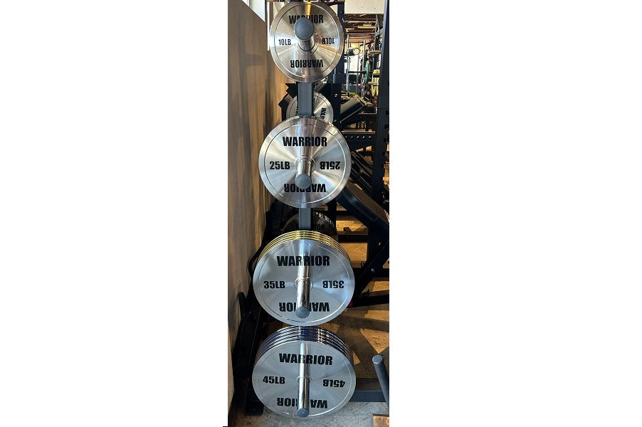 Warrior Chrome Olympic Weight Plates - 230lb Set for Strength Training & Home Gym - Perfect for Powerlifting, CrossFit & Weightlifting