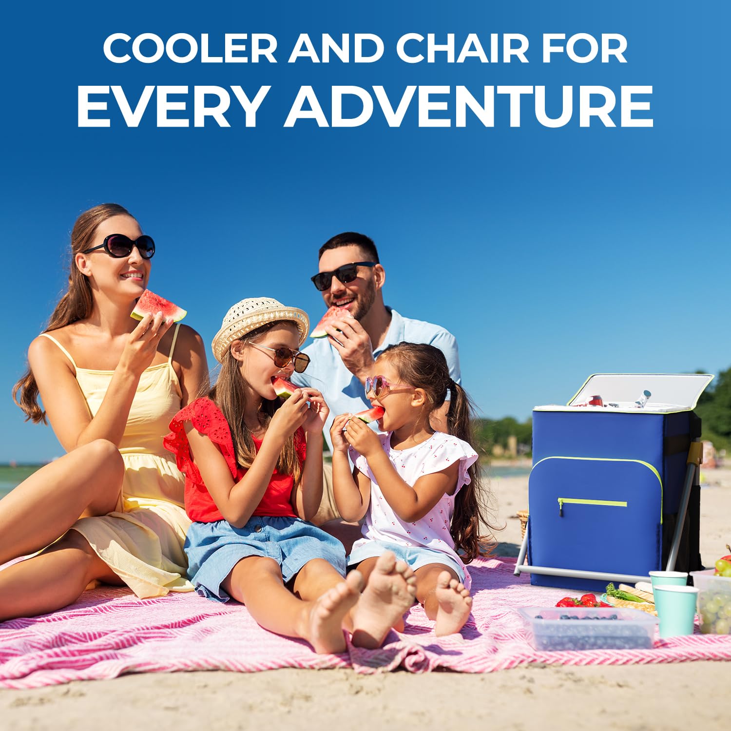 Everlasting Comfort 2-in-1 Insulated Cooler Backpack with Built-in Folding Chair - Leakproof & Spacious for Camping, Picnics, Beach Outings - Portable, Durable Cooler Bag for Outdoor Adventures, Tailgating & Hiking