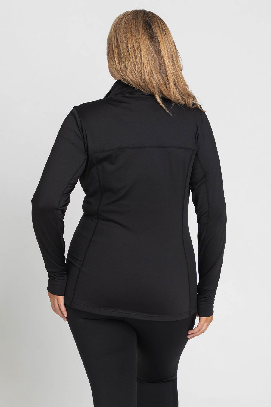 Thermal Sports Long Sleeve Zip Up Jacket for Men & Women - Breathable Winter Running Top for Cold Weather - Black - Perfect for Hiking, Jogging & Outdoor Activities