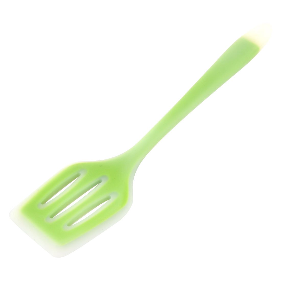 uxcell Heat-Resistant Silicone Egg Pancake Turner Spatula - Slotted Design, Green & Clear - Perfect for Non-Stick Pans, Breakfast Cooking & Baking