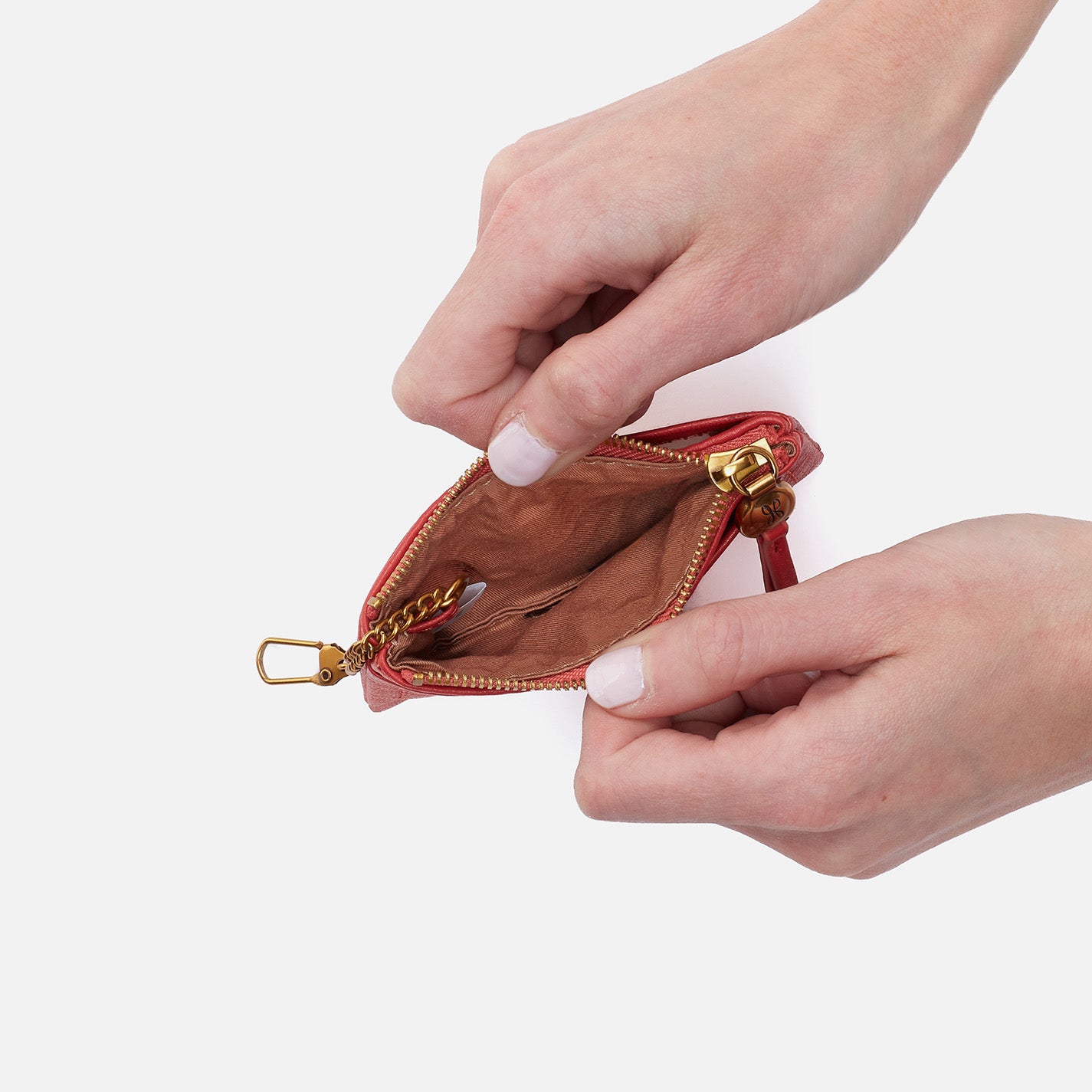 Lumen Card Case in Pebbled Leather - Red Clay | Slim RFID Blocking Wallet for Credit Cards & IDs | Perfect for Travel, Work, and Everyday Use