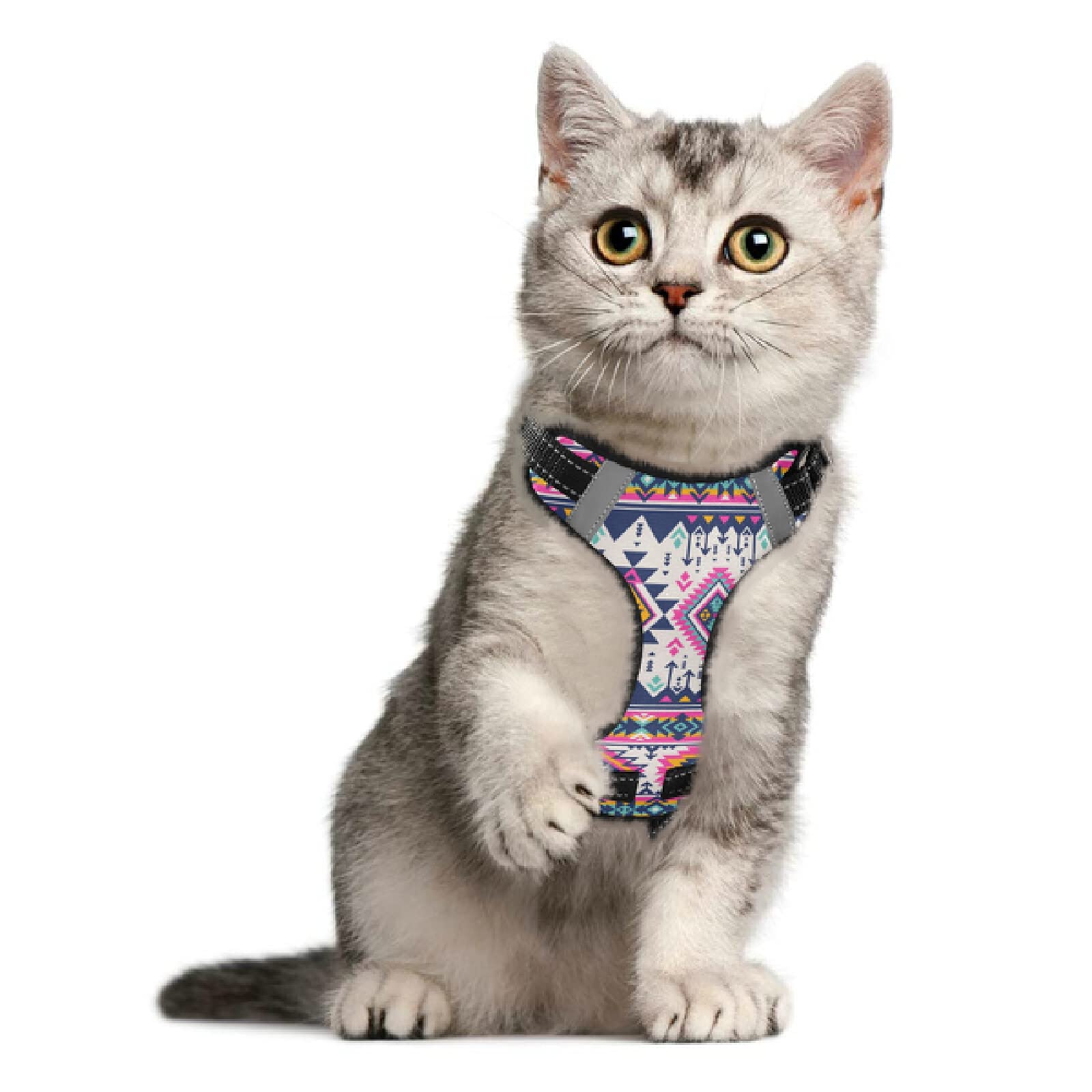**Aztec Geometric Dog Harness – No Pull Reflective Pet Vest, Breathable & Adjustable for Small & Medium Dogs with Nylon Handle – Perfect for Walking, Hiking & Nighttime Safety**