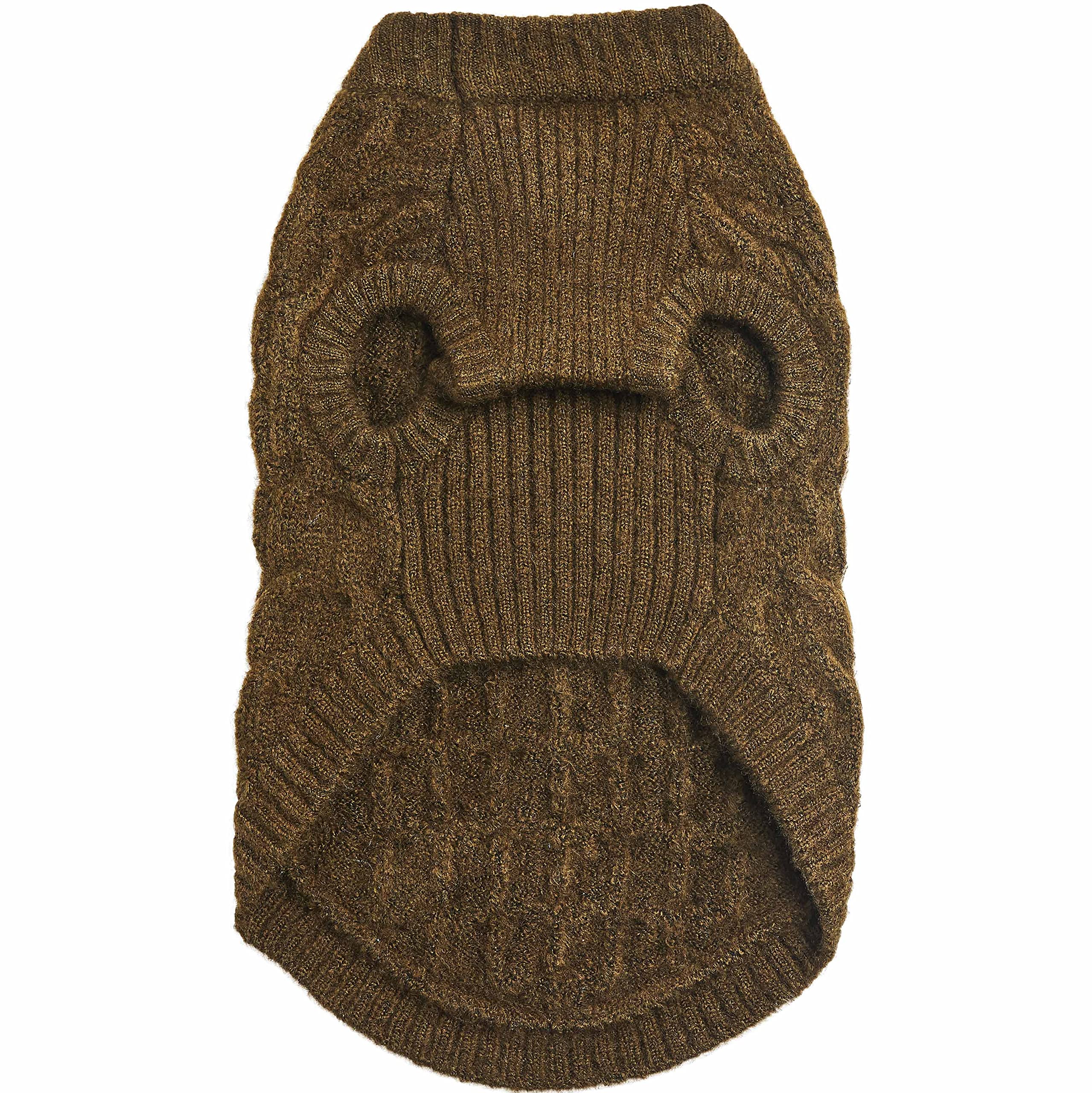 Dark Olive Blueberry Pet Classic Fuzzy Knit Dog Sweater - Cozy Fleece Pullover for Small Dogs, 12
