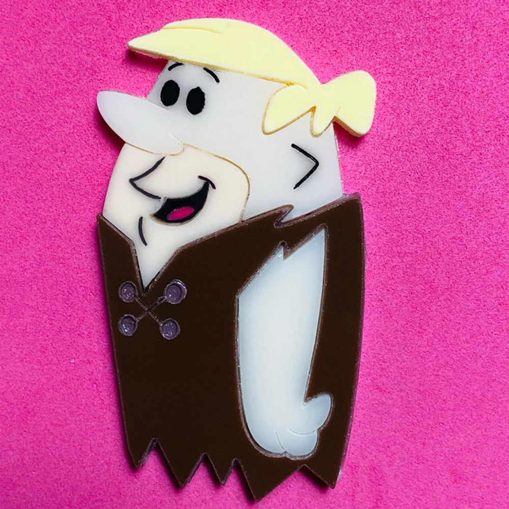 Fred & Barney Cartoon Acrylic Brooch Pin - Vintage Flintstones Character Jewelry by Makokot Design - Perfect for Cosplay, Costume Parties & Collectors