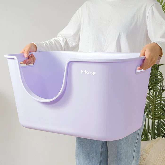 Premium Mango Wood Cat Litter Box Tray - Open Design for Small & Medium Cats | Comfortable & Easy Access | Perfect for Home, Apartment, or Travel Use