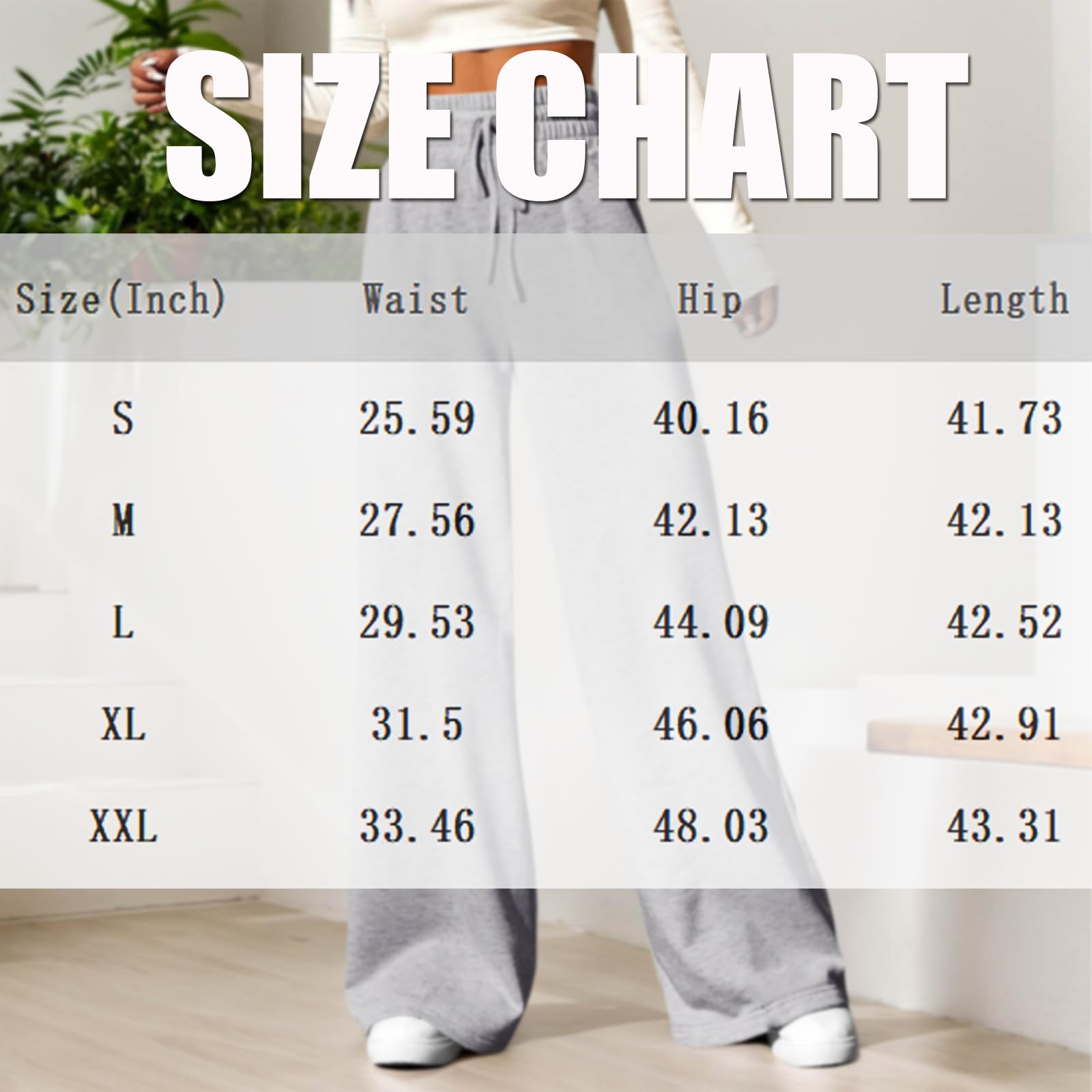 Women's Plus Size Wide Leg Sweatpants - Winter Warm Fleece Baggy Pants with Pockets & Drawstring Waist | Casual Lounge Pants for Yoga, Running Errands & Home Comfort