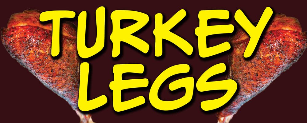 Turkey Legs Vinyl Banner - 24x60 Inch Small Size for Thanksgiving, BBQ Parties & Restaurant Decor | Durable Outdoor Advertising Sign
