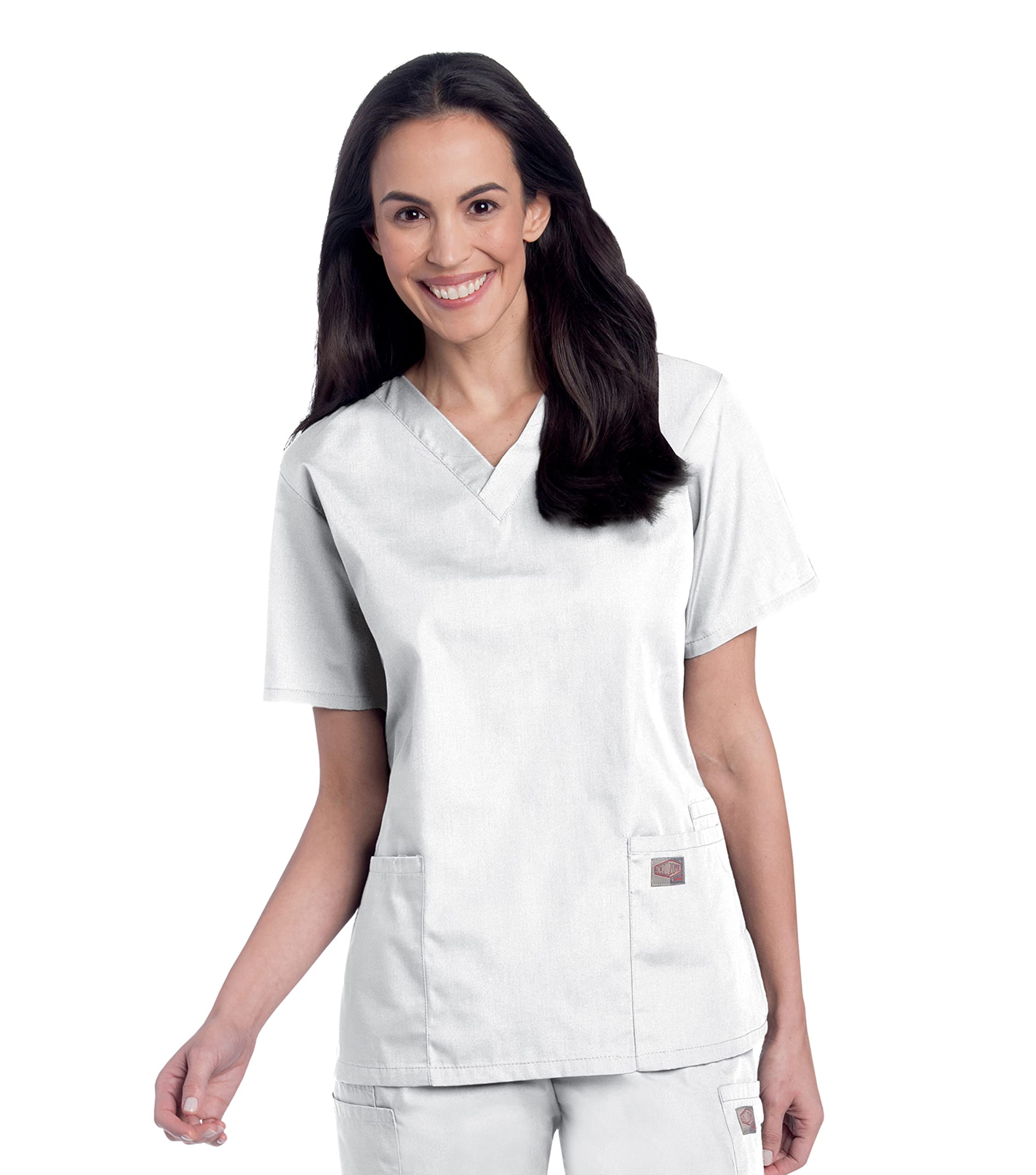 Landau Scrub Zone Relaxed Fit 2-Pocket V-Neck Scrub Top for Women 70221 - Comfortable Medical Uniform for Nurses & Healthcare Professionals - Perfect for Hospitals, Clinics & Long Shifts
