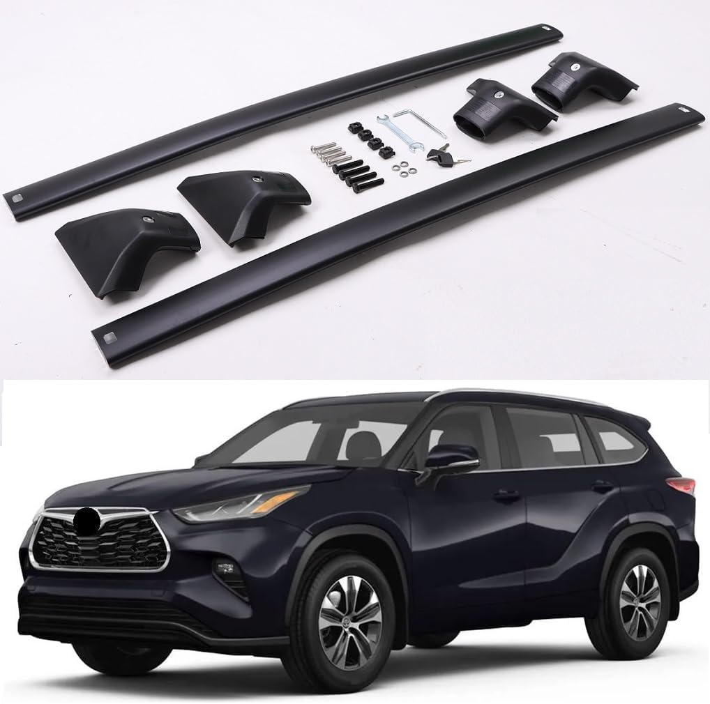 2020-2025 Toyota Highlander XLE/Limited/Platinum Black Roof Cargo Carrier - Heavy Duty Luggage Rack for Cross Bars & Rails | Perfect for Road Trips, Camping & Outdoor Adventures