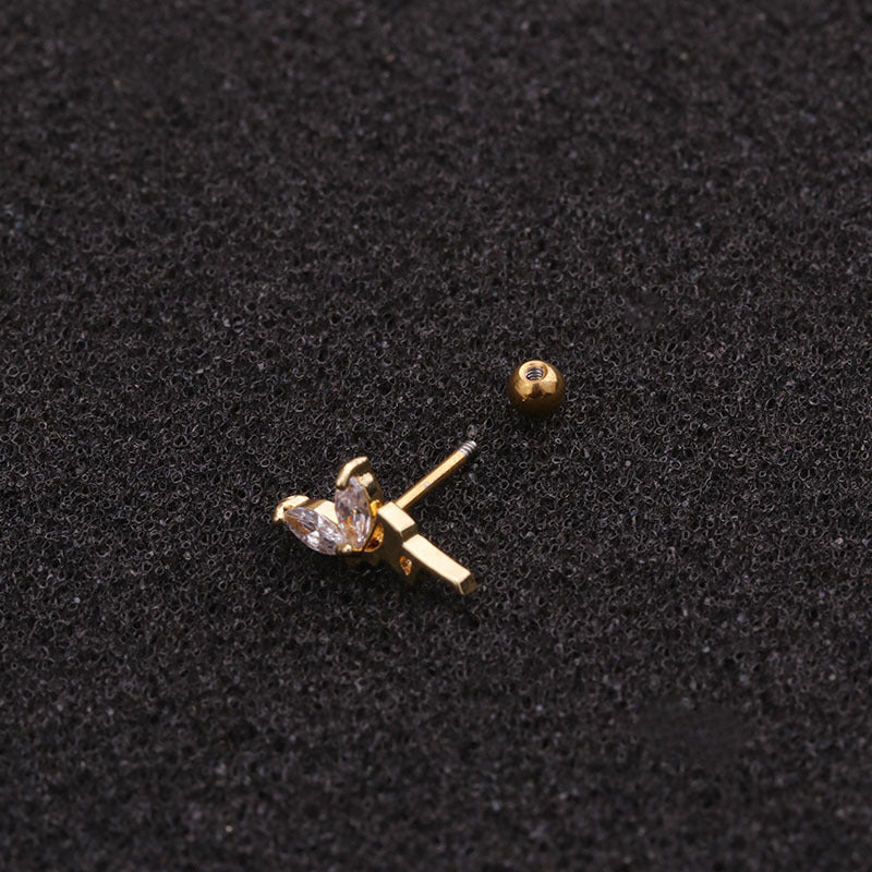 20G Cartilage Tiny Stud Earrings, Half Butterfly Stud Earrings for Women | HSPJ1947 | Perfect for Daily Wear, Parties & Gifts