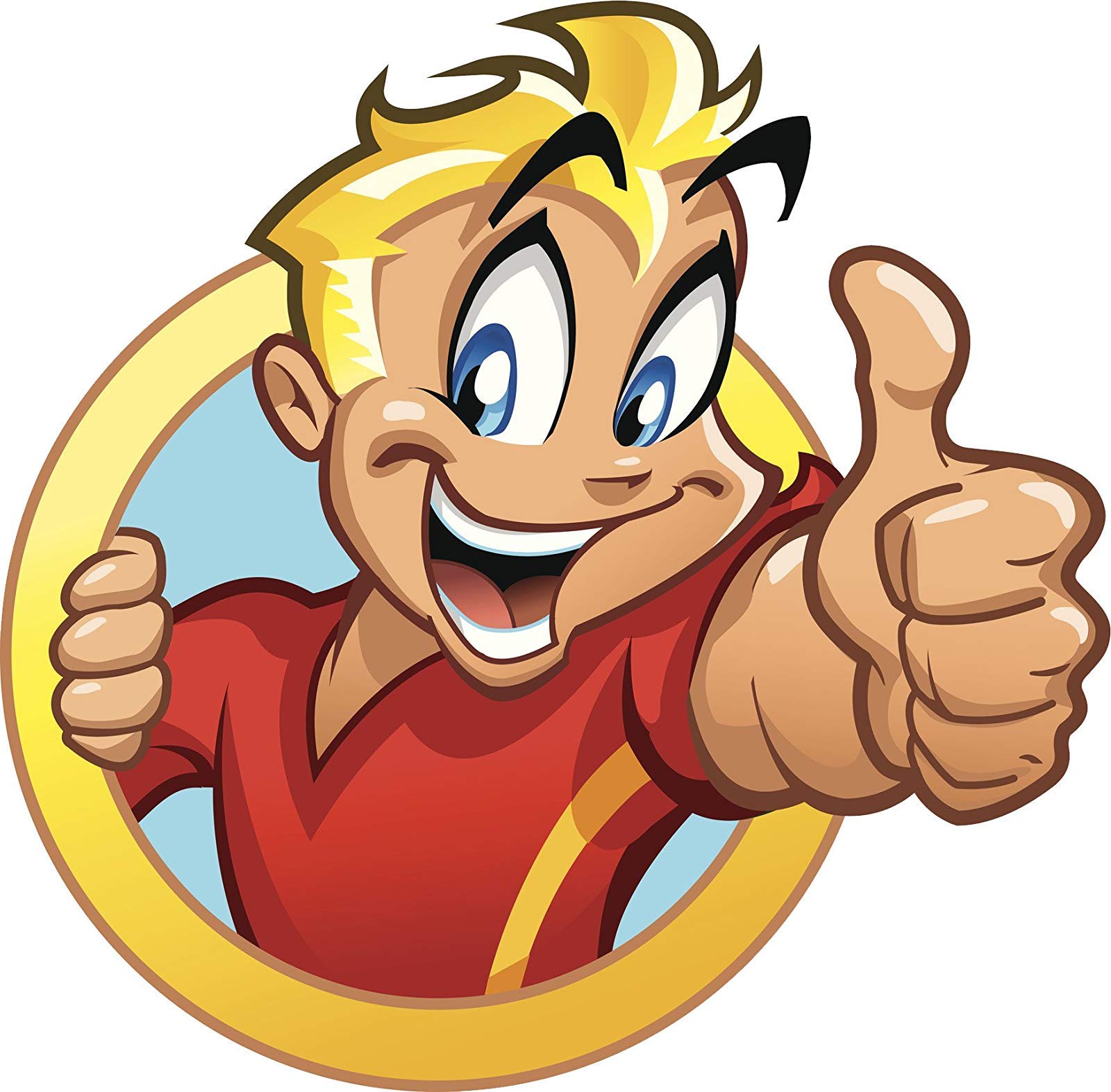 EW Designs Happy Thumbs Up Golden Boy Cartoon Magnetic Vinyl Bumper Sticker - 12 Inch Wide Decorative Magnet for Cars, Lockers, Fridges & Office Decor
