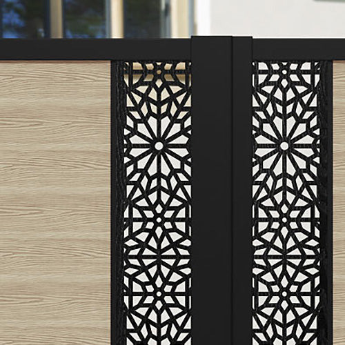 Classic Alnara Straight Top Driveway Gate in Light Oak - Middle & End Screen - Perfect for Residential Driveways, Garden Entrances, and Property Security