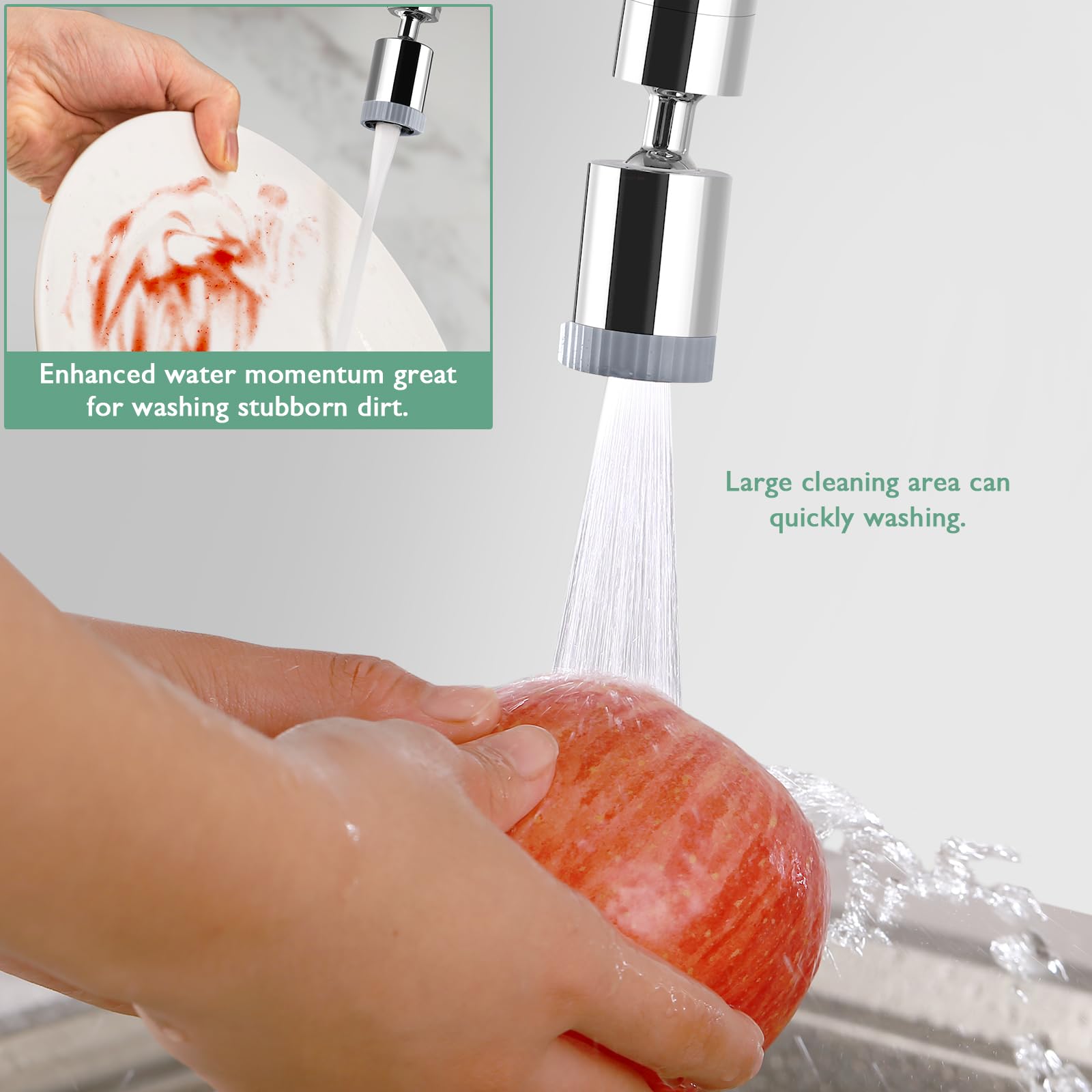 360° Swivel Faucet Aerator - 3-Function Kitchen Sink Nozzle for Easy Cleaning
