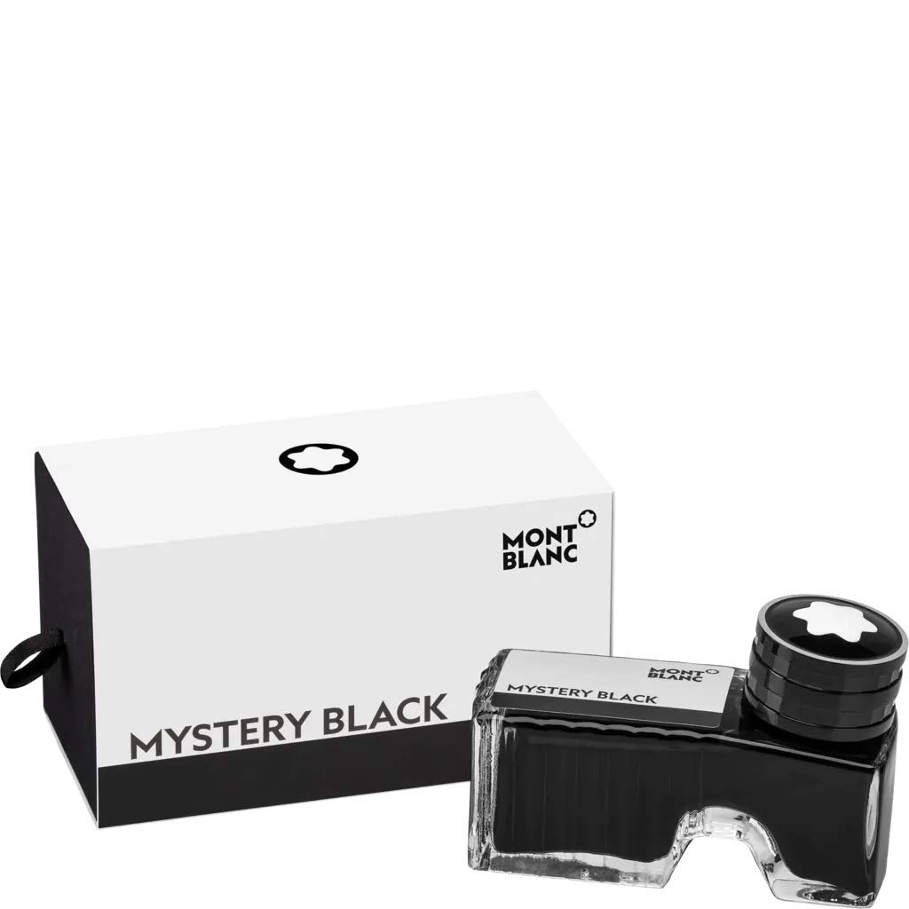 Montblanc Mystery Black Bottled Ink Refill 105190 - Premium Fountain Pen Ink for Writing, Calligraphy & Signature Documents