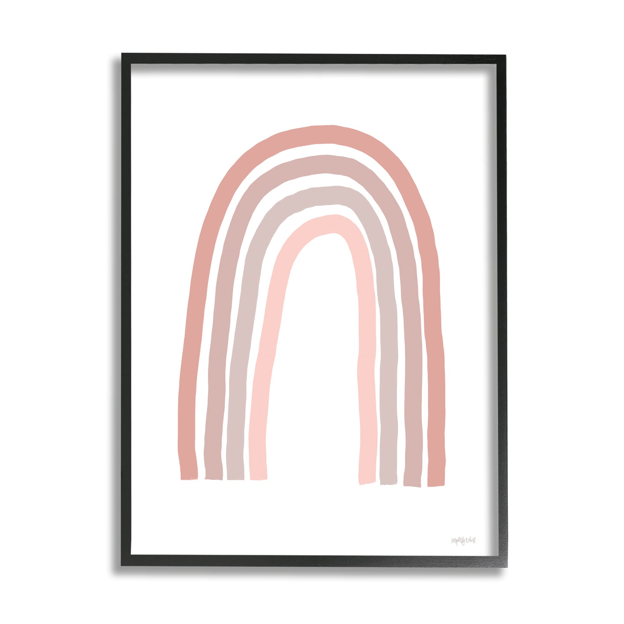 Stupell Industries Minimalist Rainbow Art Print - Pink Pastel Stripes Drawing by Imperfect Dust - Perfect for Nursery, Bedroom & Boho Home Decor