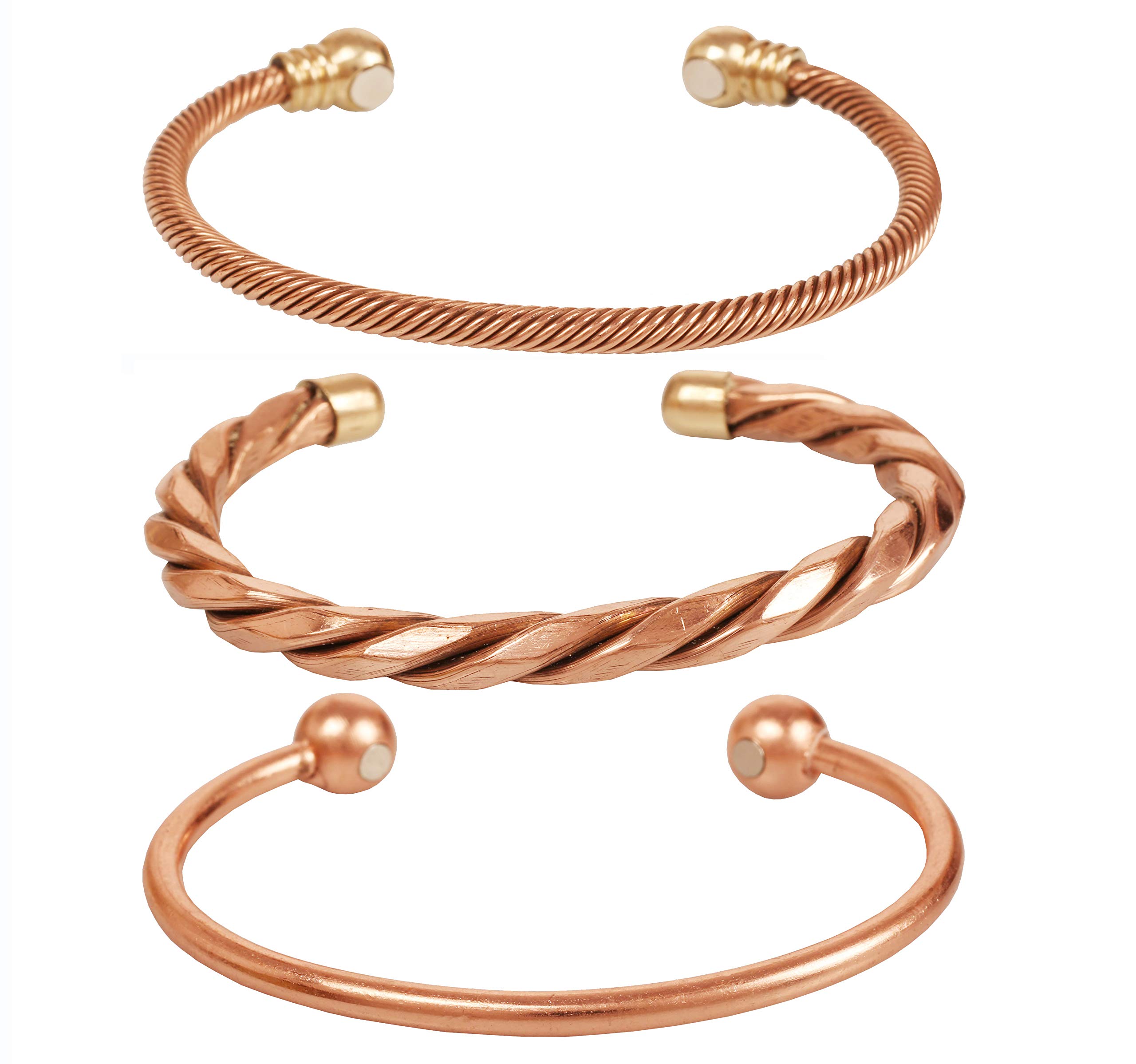 Touchstone Tibetan Style Copper Bracelet - Hand Forged Solid High Gauge Copper Cuff Jewelry for Women & Men - Multiple Design Options - Perfect for Yoga, Meditation & Spiritual Healing