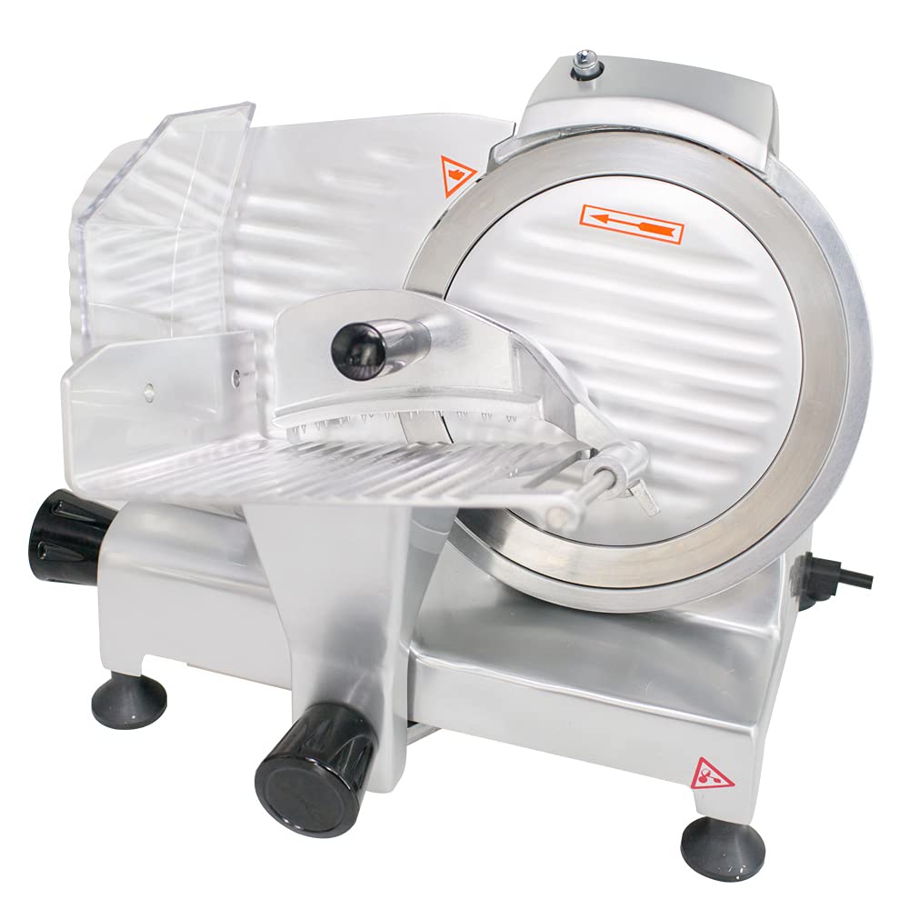 CMI Commercial 9-Inch Electric Deli Meat Slicer - Anodized Aluminum Semi-Automatic Frozen Meat, Cheese & Ham Slicer - Perfect for Delis, Butcher Shops & Home Kitchens