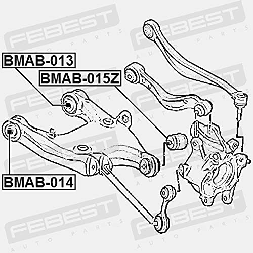 Febest BMAB-013 Rear Lower Arm Bushing Replacement - OEM 33326784351 Fit for BMW, Mercedes & More - Improve Ride Comfort & Suspension Performance