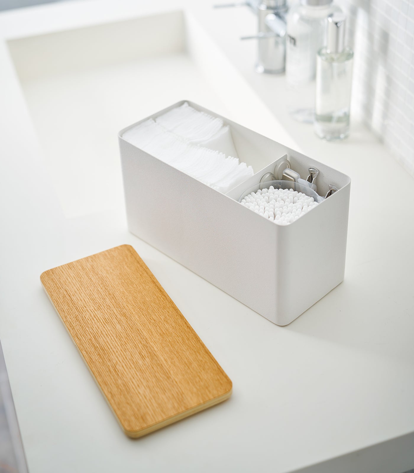 Stainless Steel and Wood Countertop Organizer - Kitchen Counter Storage for Spices, Utensils & More | Compact & Stylish Home Organization Solution