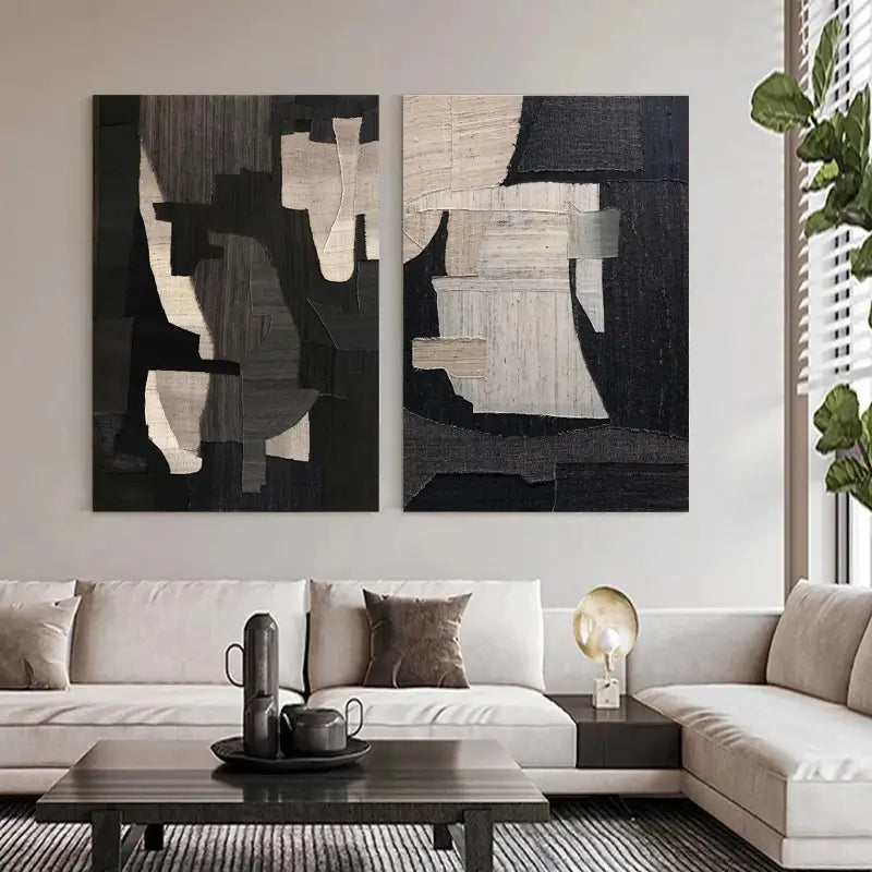 Abstract Tranquility Wall Art Set of 2 - Modern Minimalist Canvas Prints for Home & Office Decor - Perfect for Living Room, Bedroom or Meditation Space